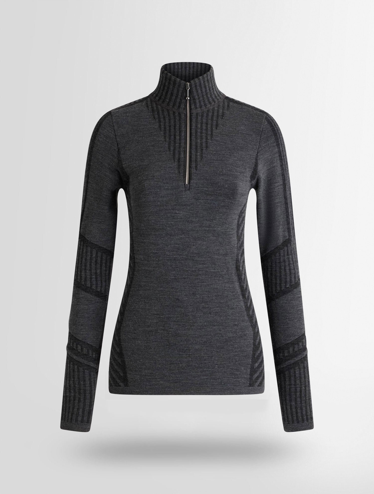 T-shirt manches longues seama col montant  coupe ajustée FUSALP Gris