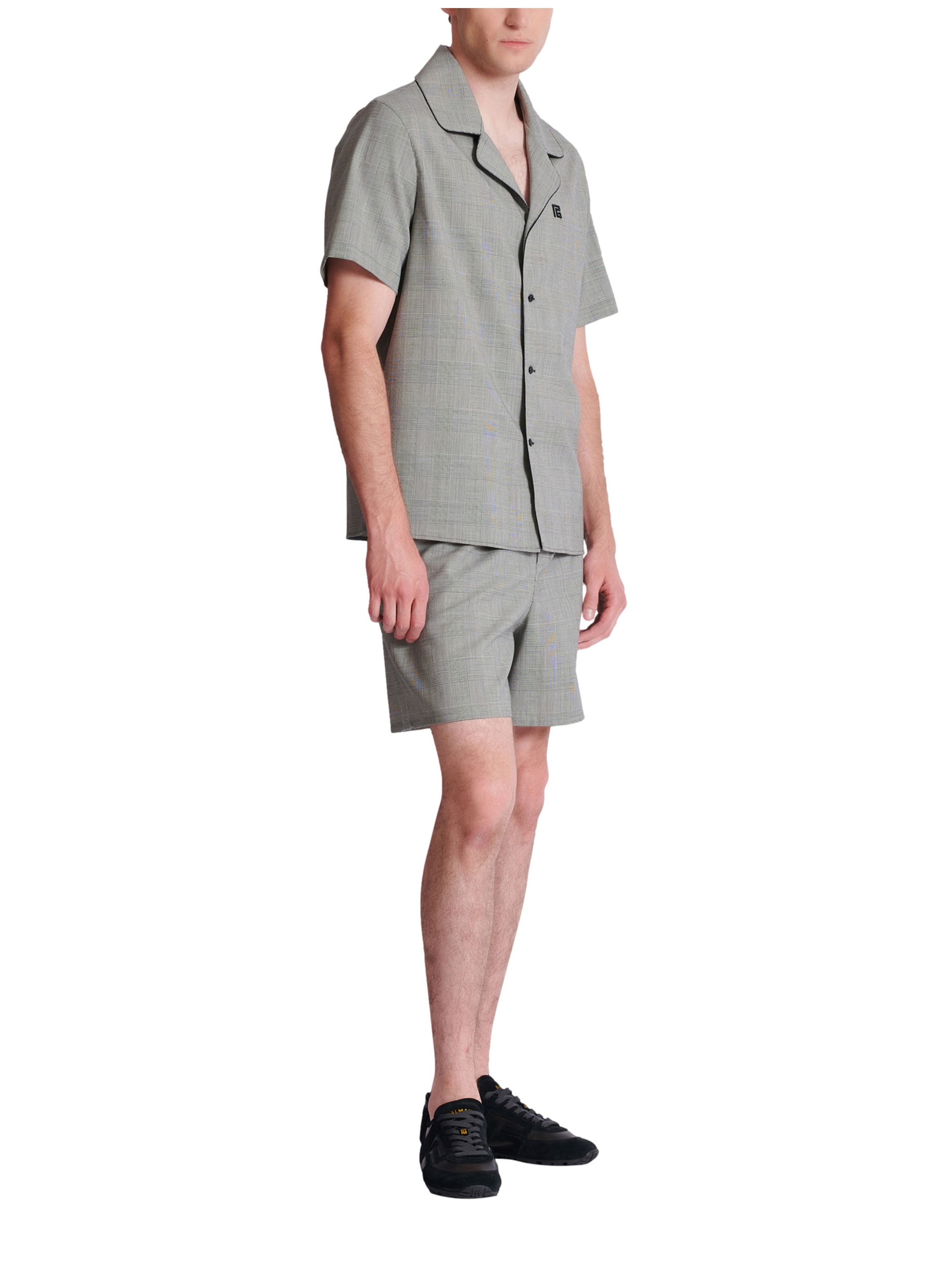 Chemise à manches courtes prince de galles BALMAIN Noir