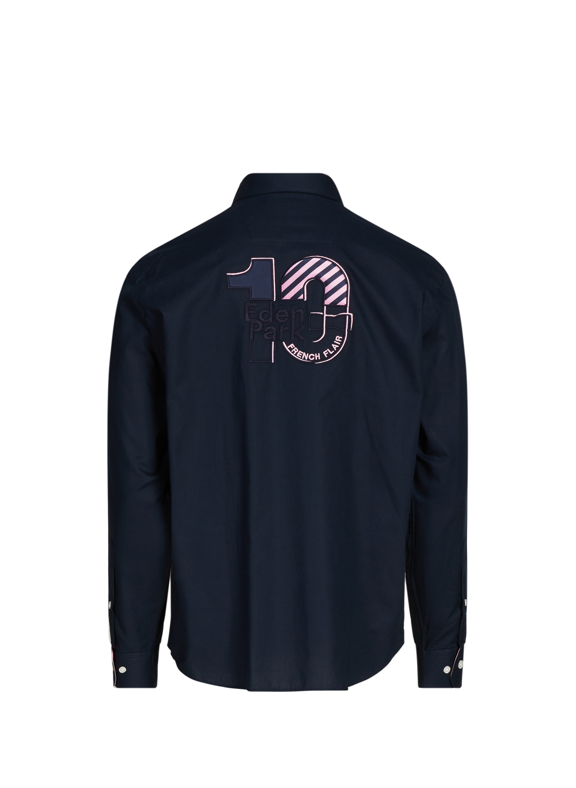 Straight shirt in embroidered pinpoint cotton EDEN PARK Blue