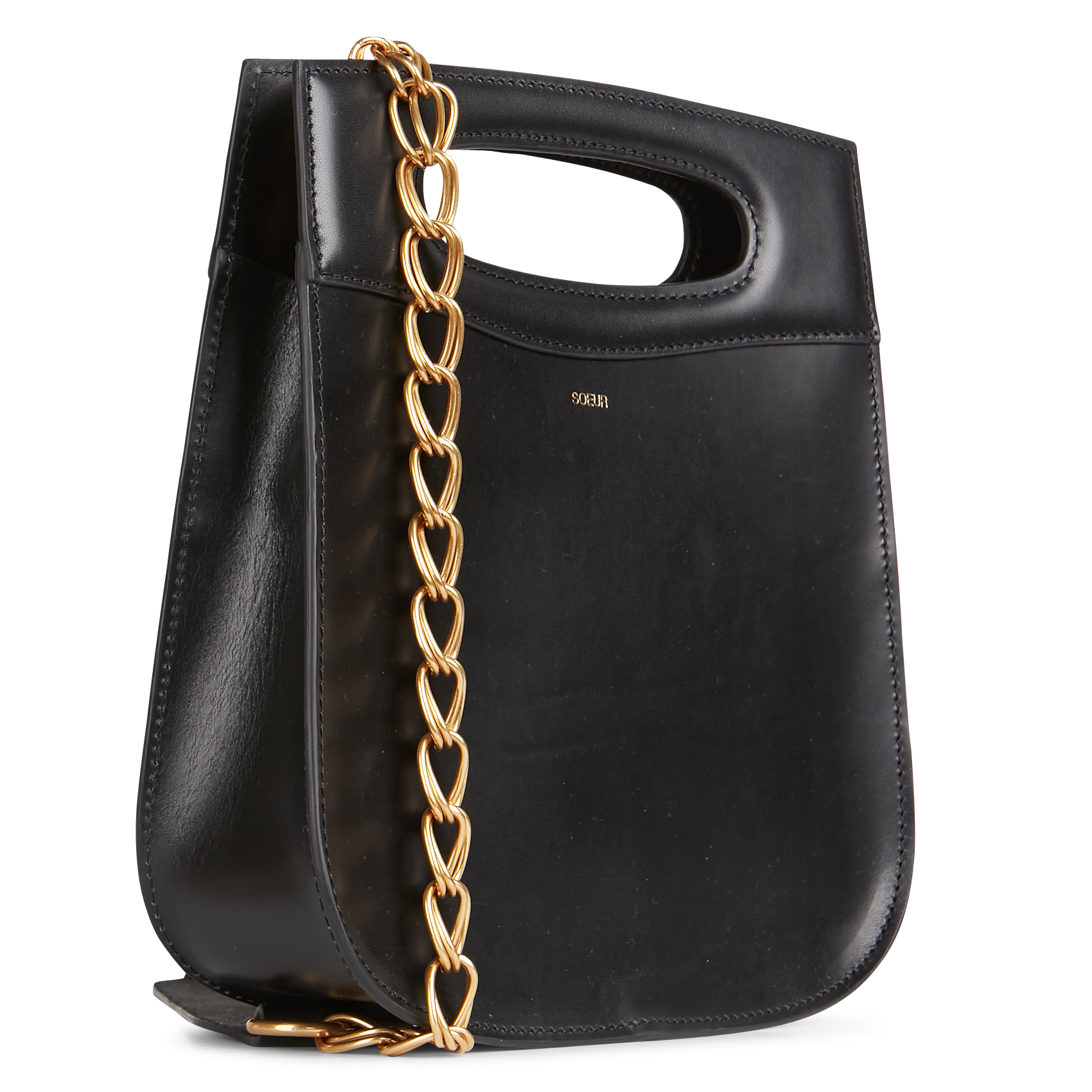 Sac bandoulière en cuir de vachette Cheri SOEUR Noir