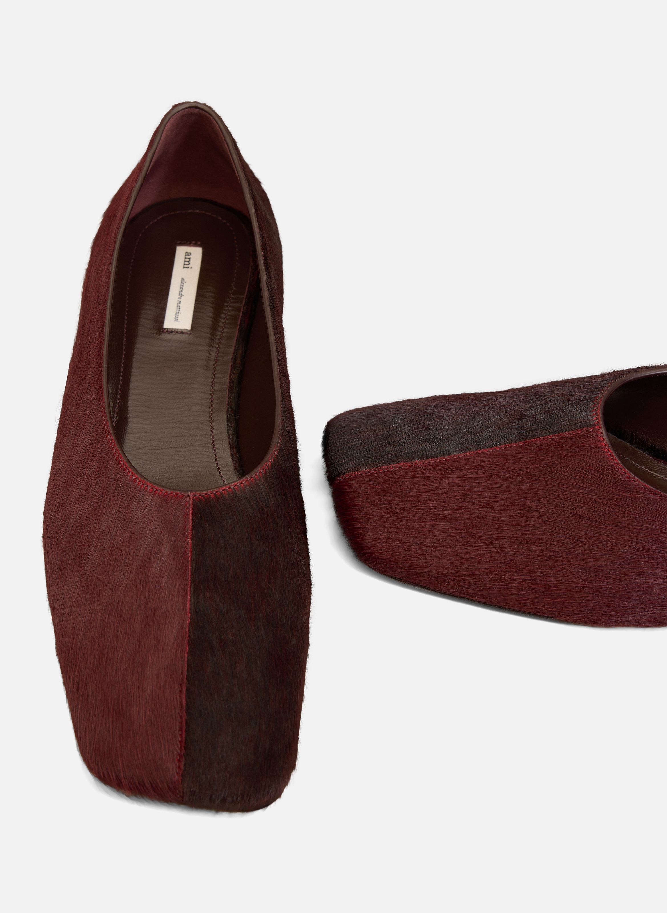 Souliers plat bicolores en cuir AMI PARIS Rouge