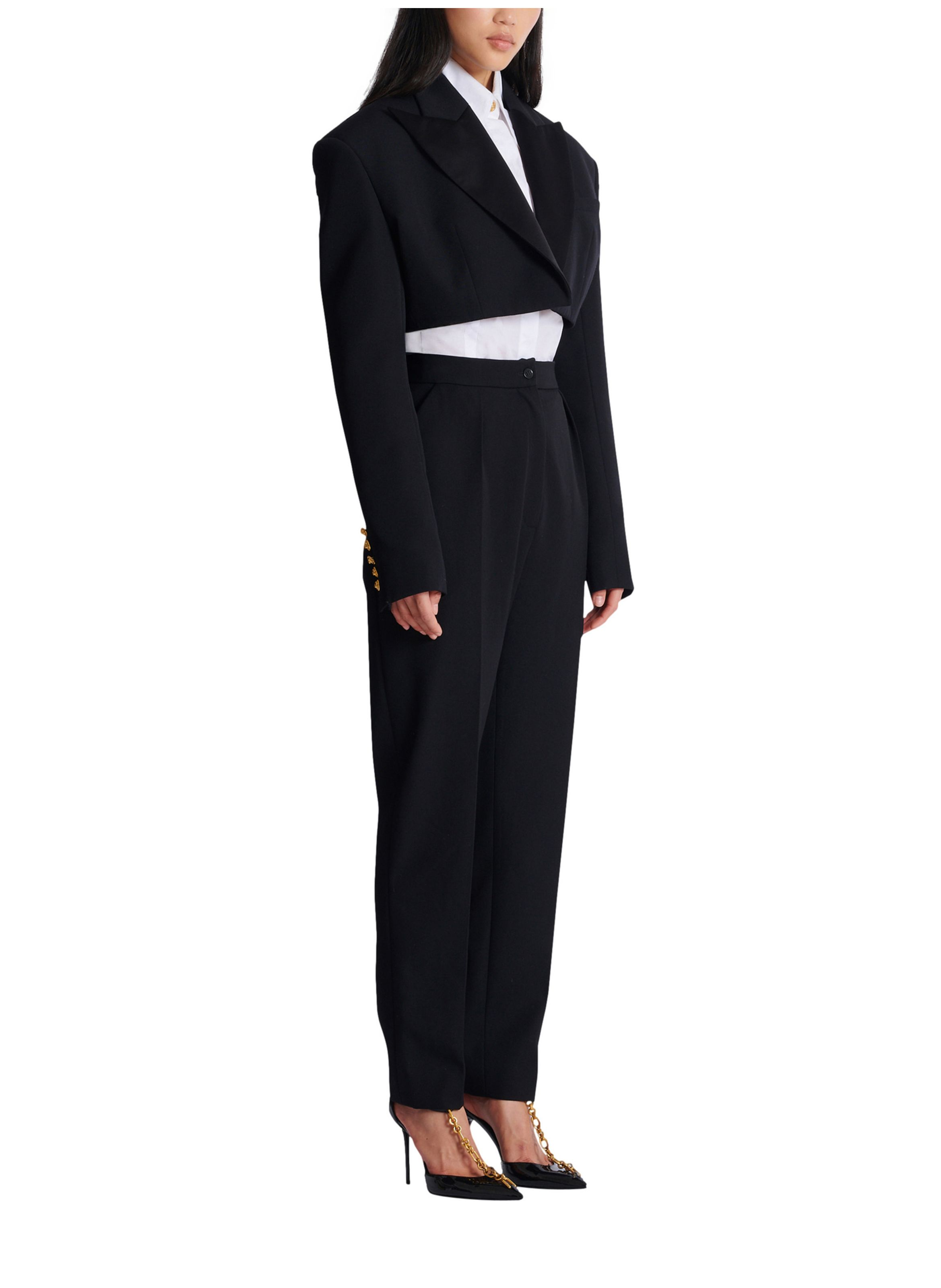 Spencer en grain de poudre BALMAIN Noir