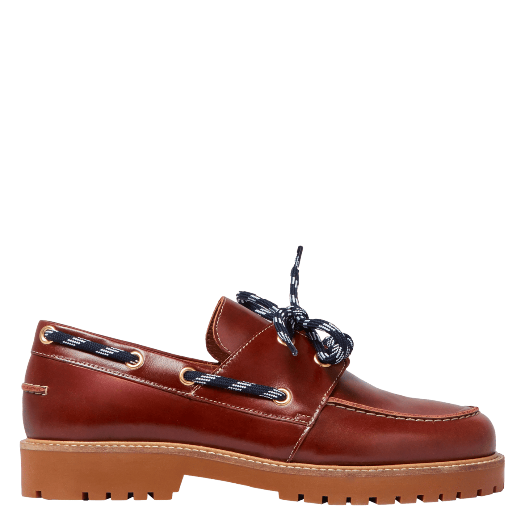 Mocassins à lacets rayés en cuir CLAUDIE PIERLOT Marron