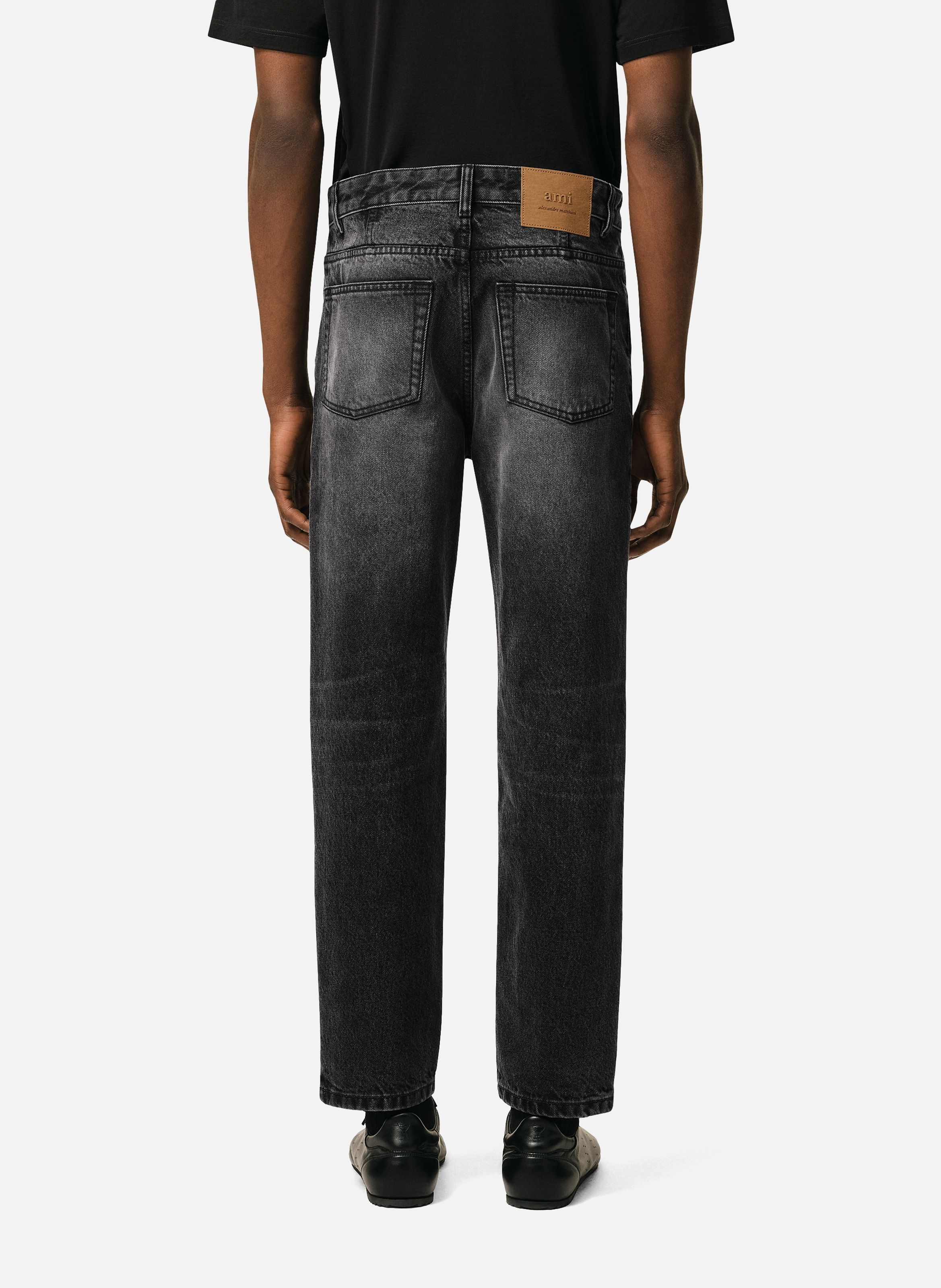 Jean coupe tapered en coton AMI PARIS Gris