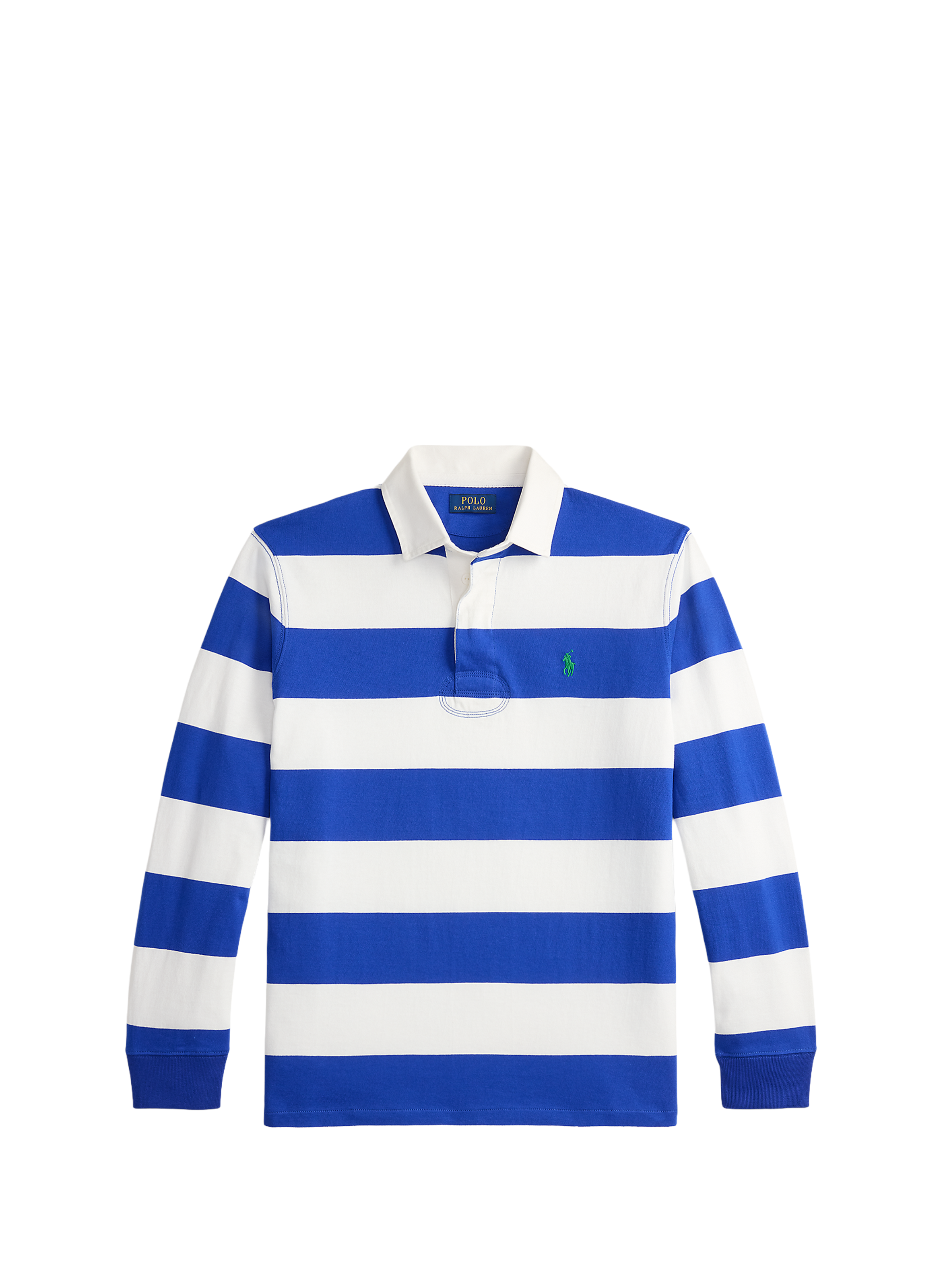 Polo rayé manches longues en coton POLO RALPH LAUREN Bleu