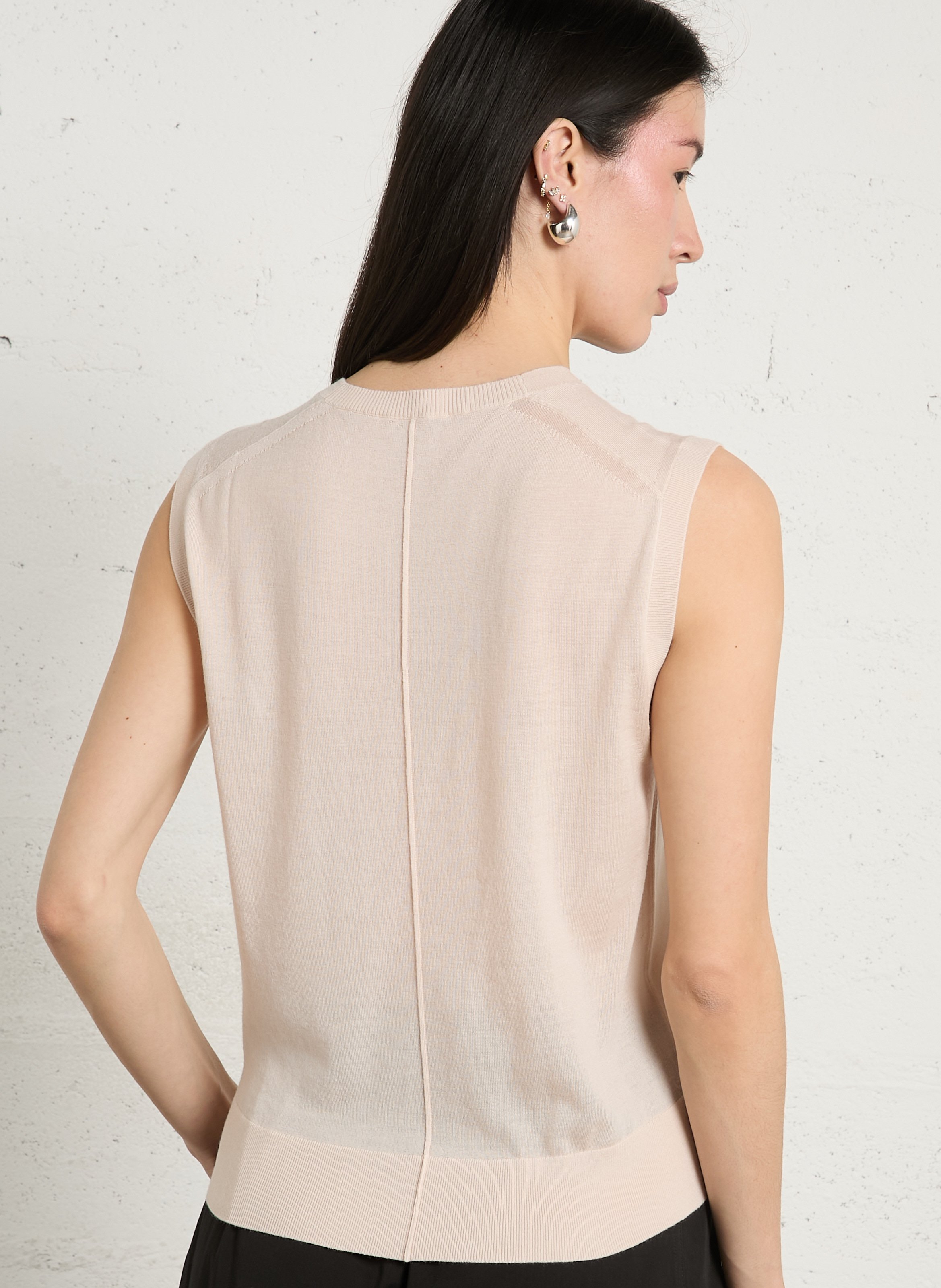 Pull droit sans manches en laine fergie SOEUR Rose