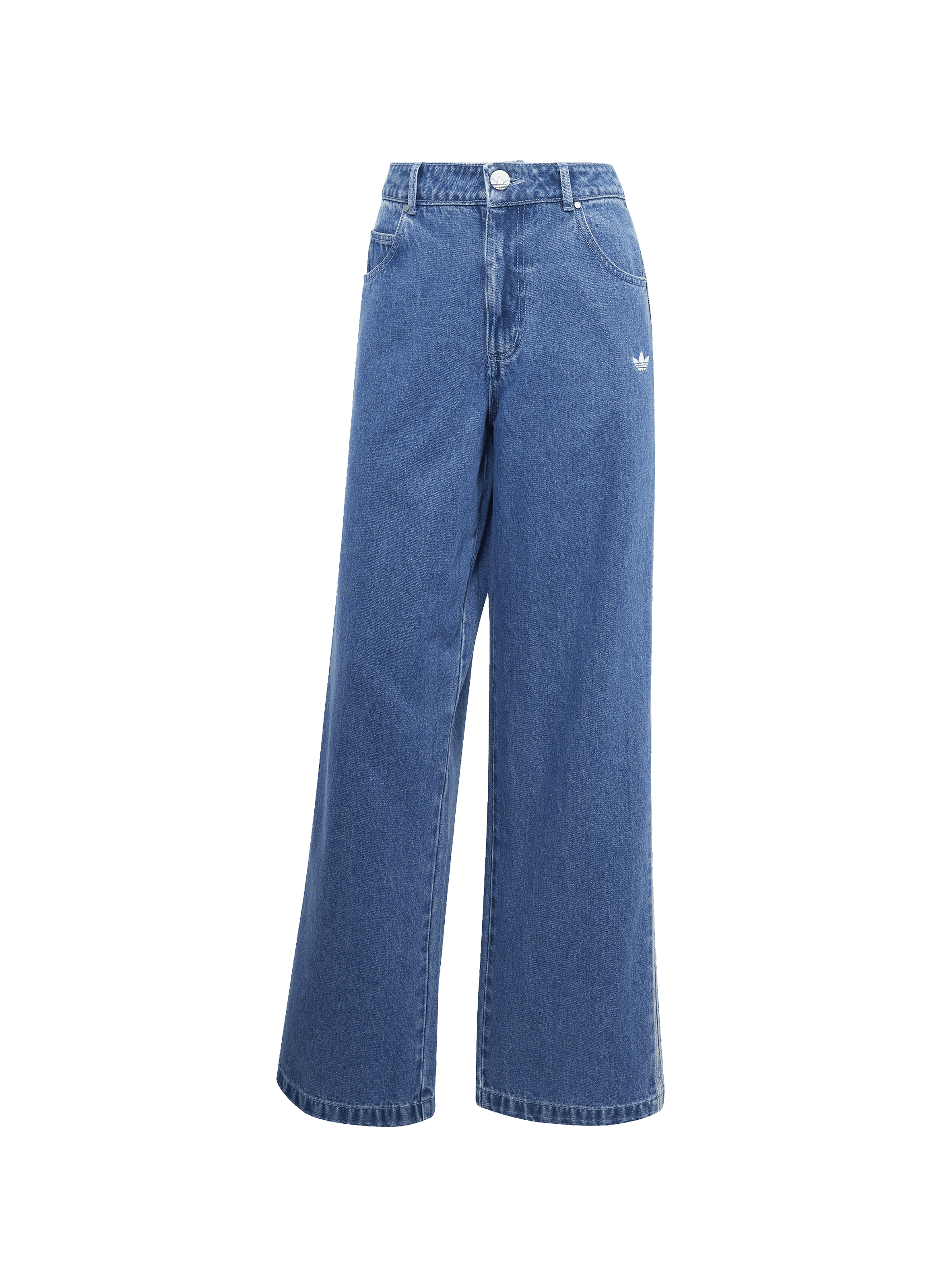 Jean broderie logo en coton ADIDAS Bleu