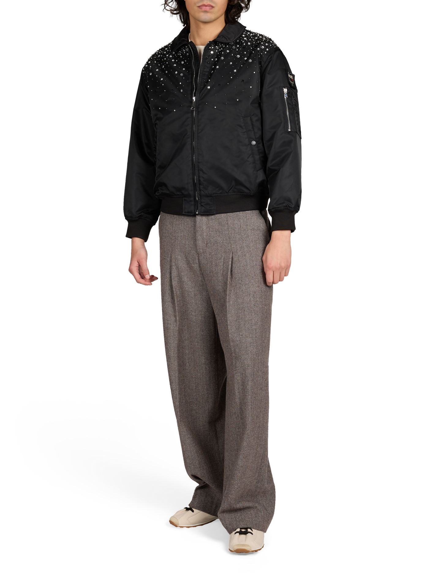 Schott x Benmoyal - Bomber brodé cristaux BENJAMIN BENMOYAL Black