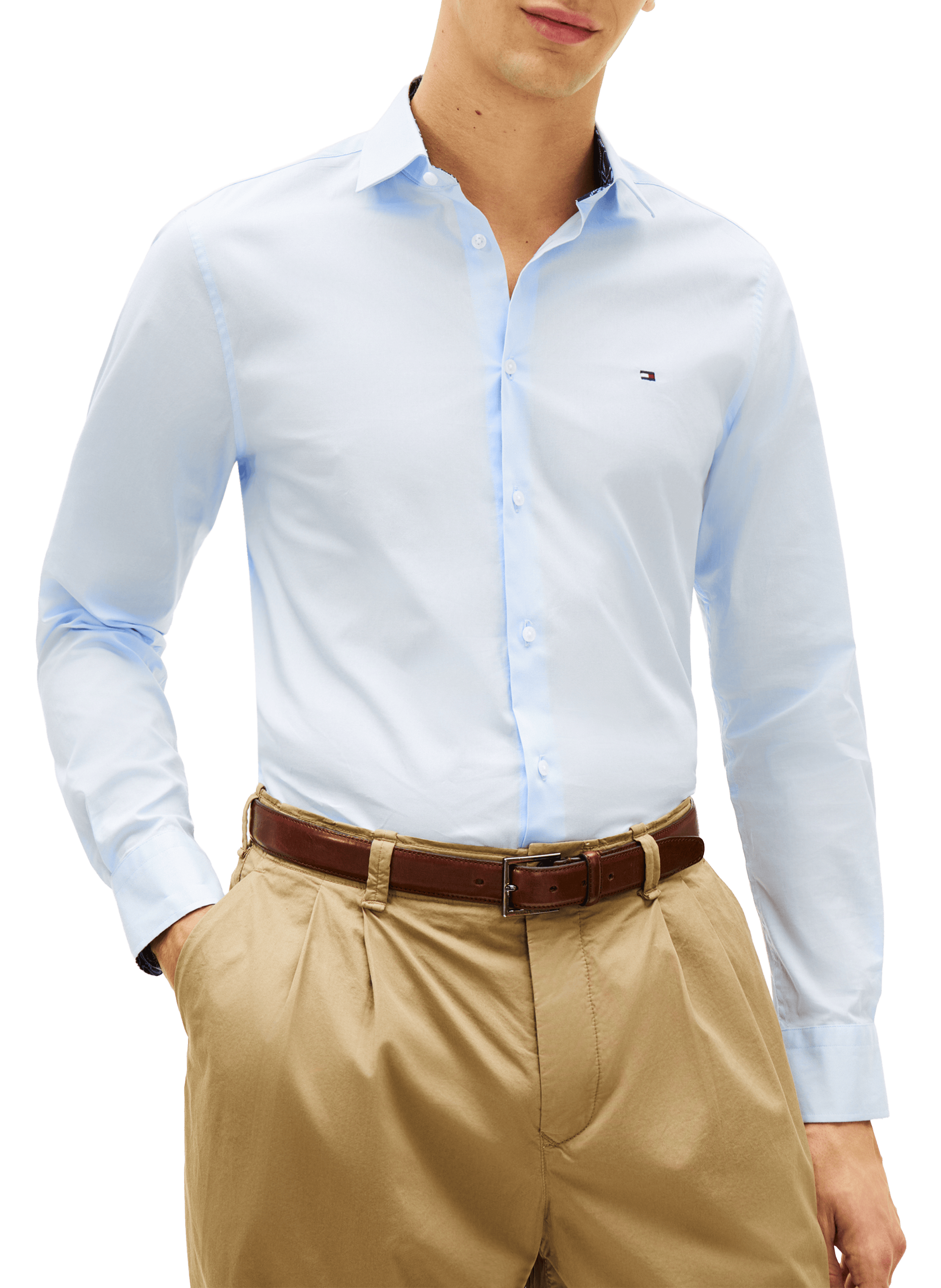 Straight shirt in blended cotton TOMMY HILFIGER Blue
