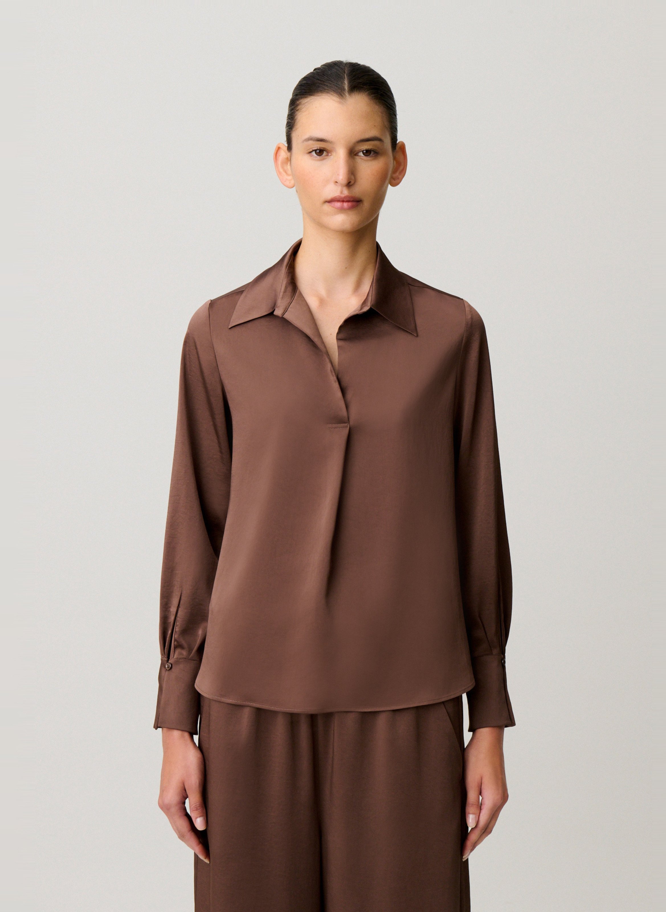Blouse col classique CLAUDIE PIERLOT Marron