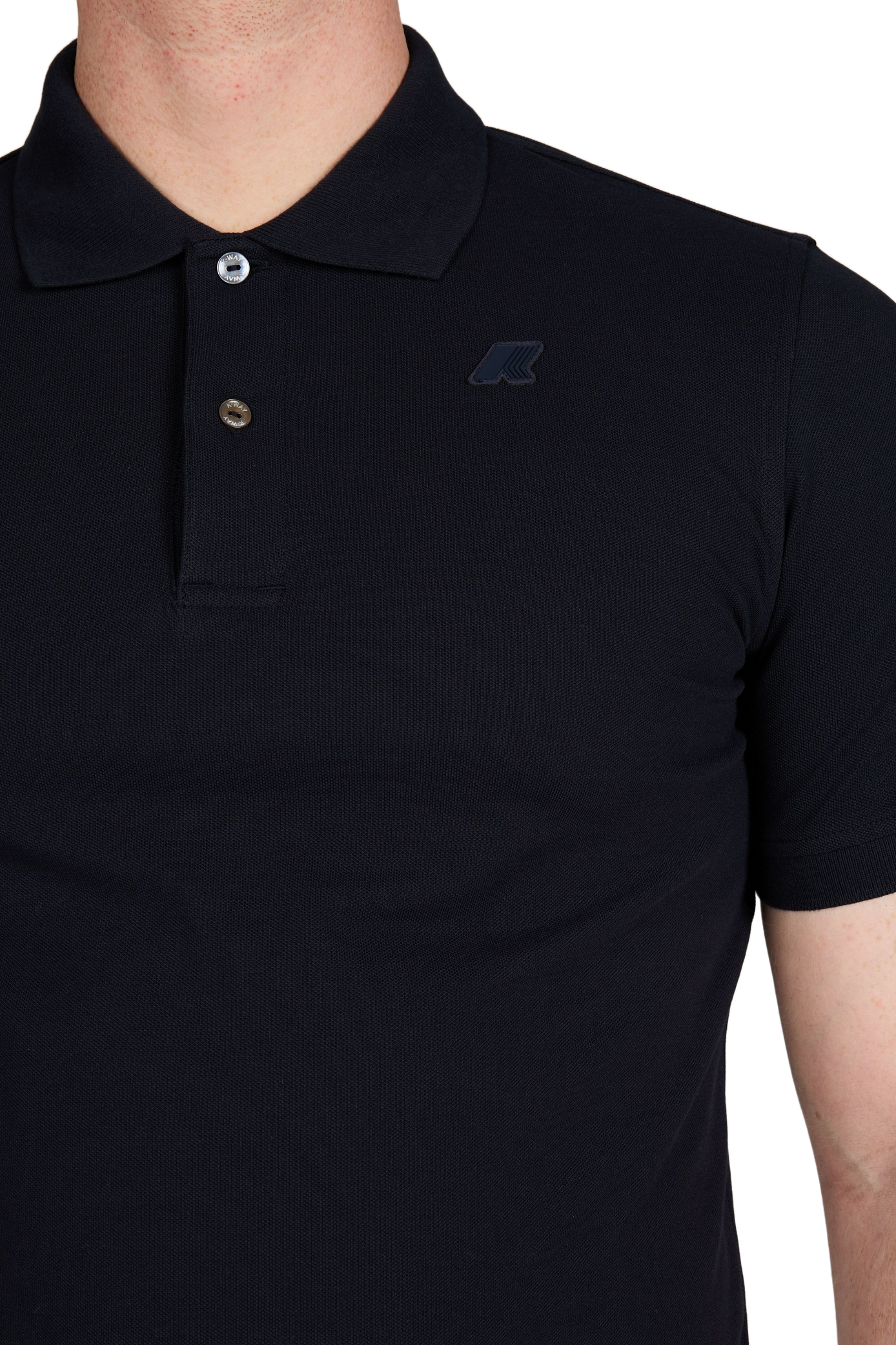 Polo manches courtes en coton mélangé K-WAY Bleu