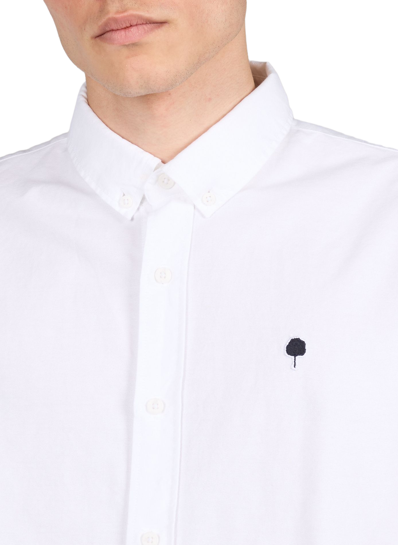 Camicia dritta ricamata Ivoy in cotone FAGUO Bianco