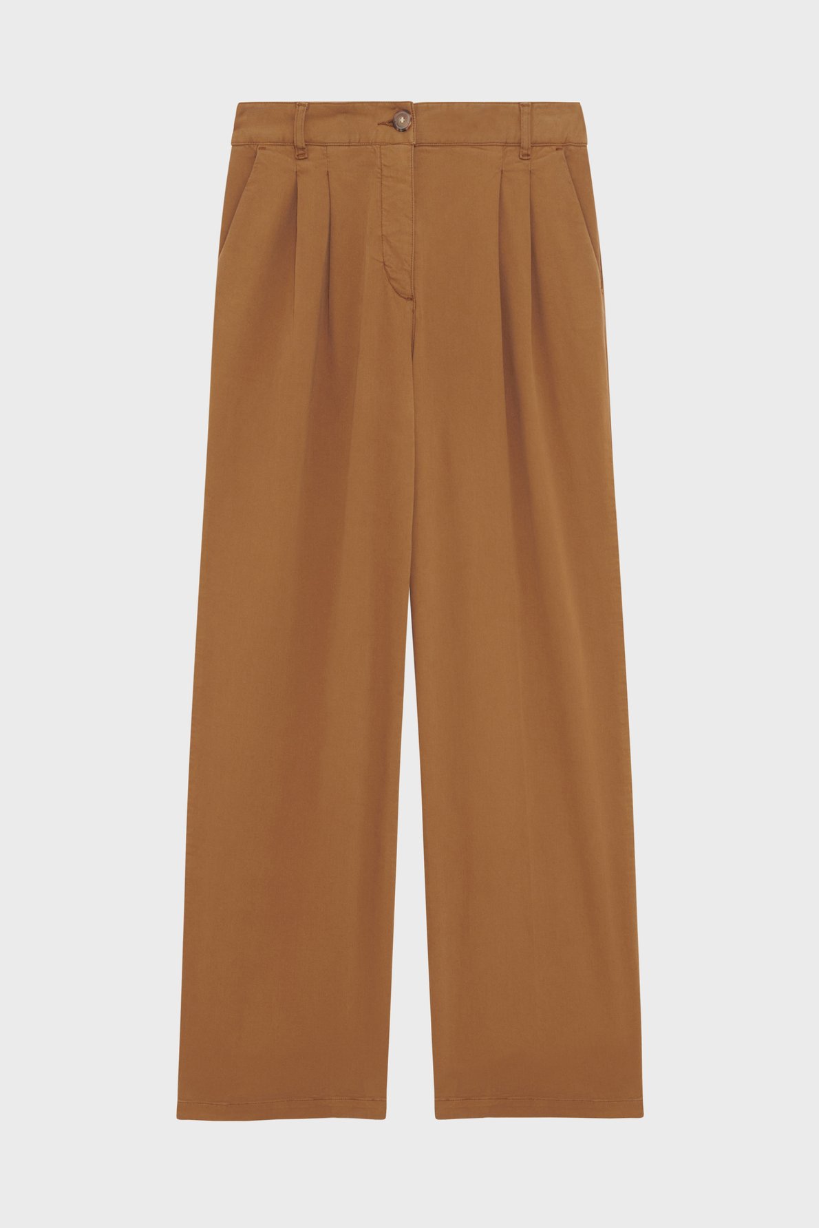 Jean droit et large à pinces - bishra PABLO Marron