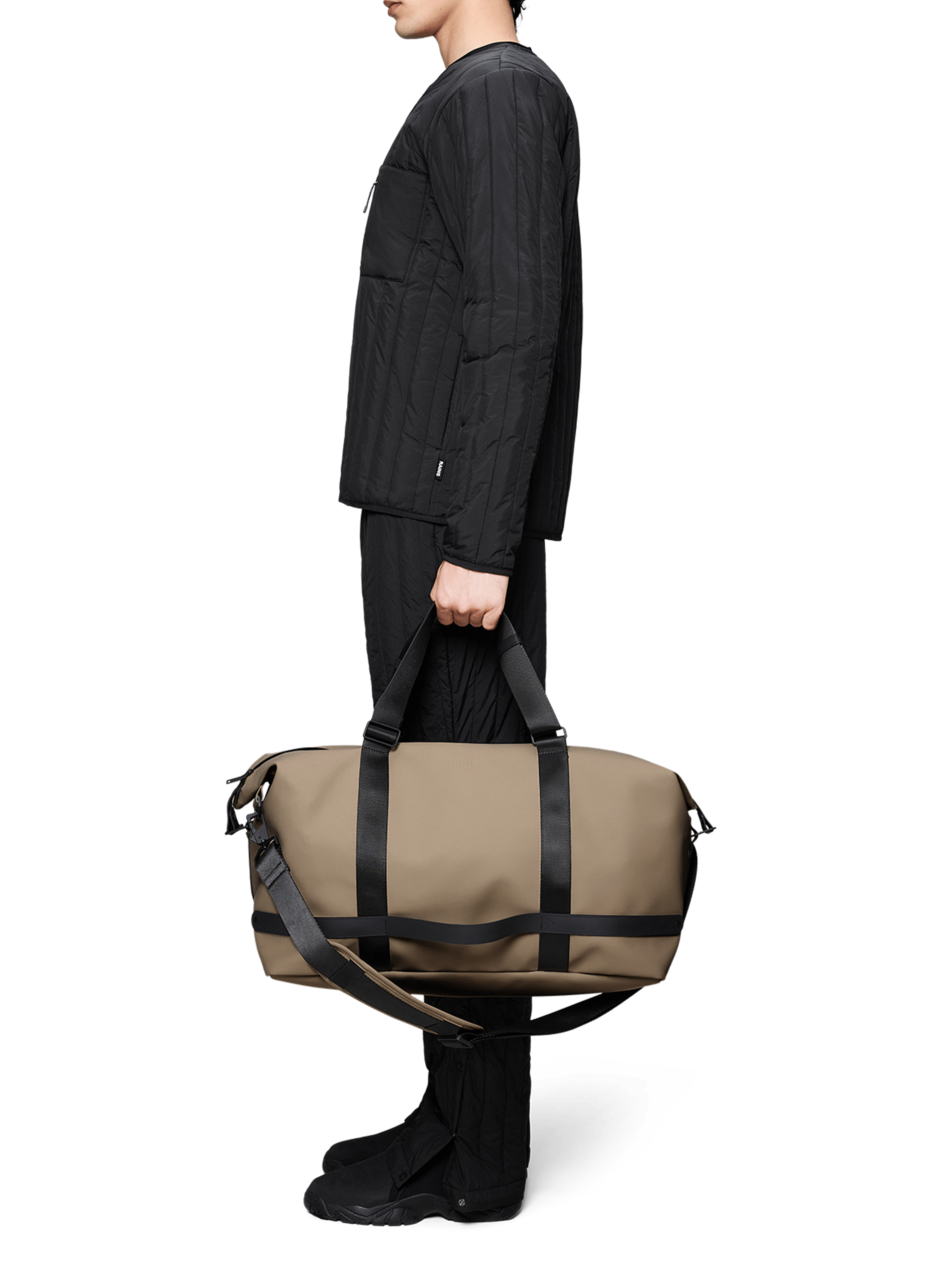 Wasserdichte OTG Wochenendtasche RAINS Beige