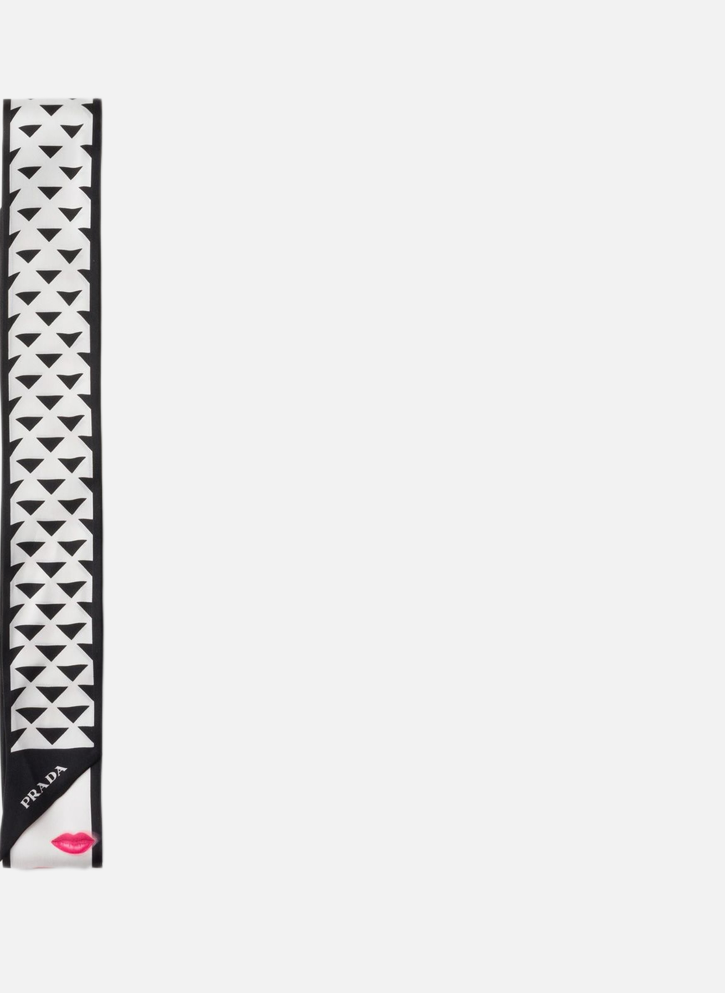 Foulard fin en sergé de soie imprimé PRADA Noir