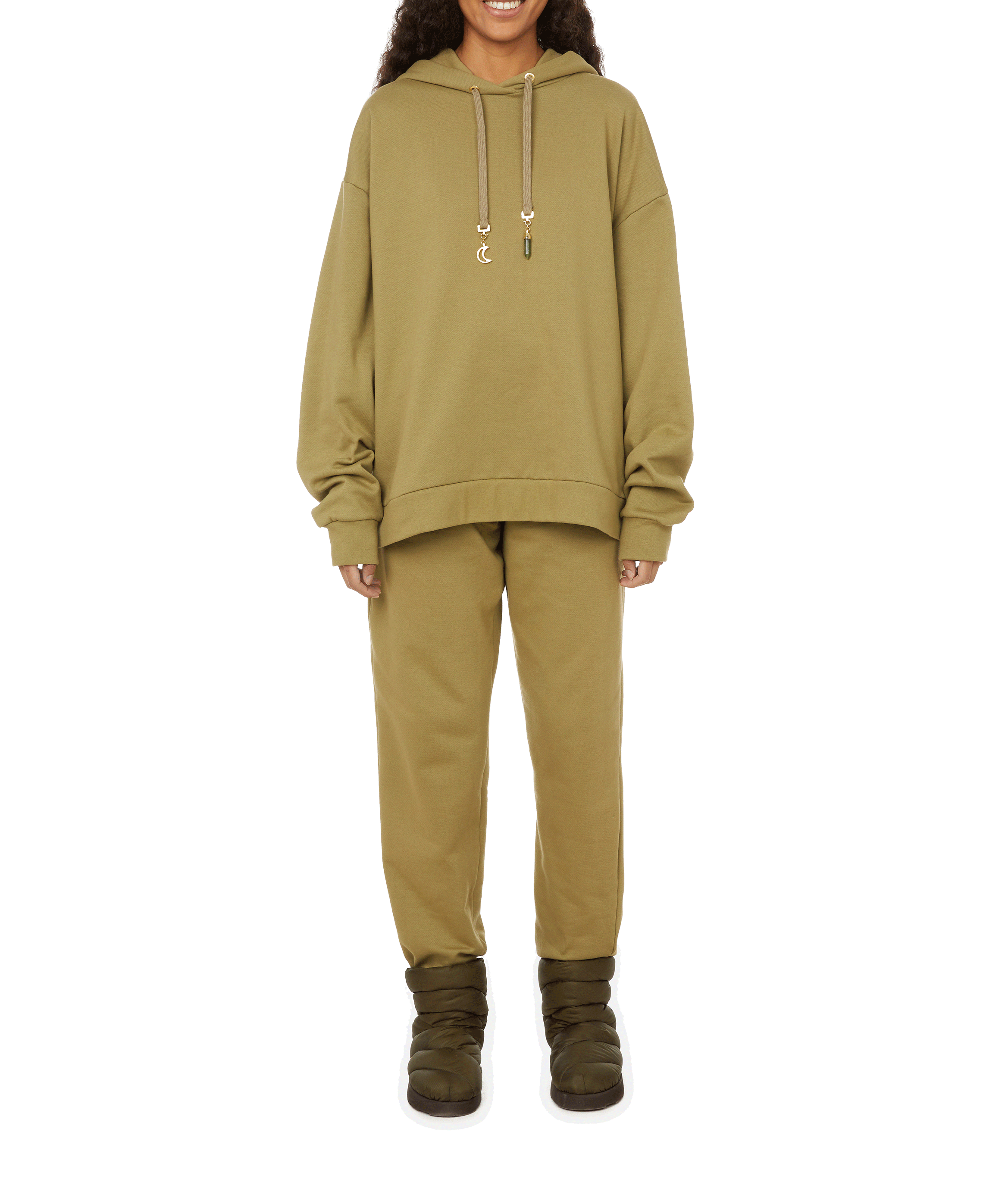 Organic cotton hoodie THE SOCIAL SUNDAY Green