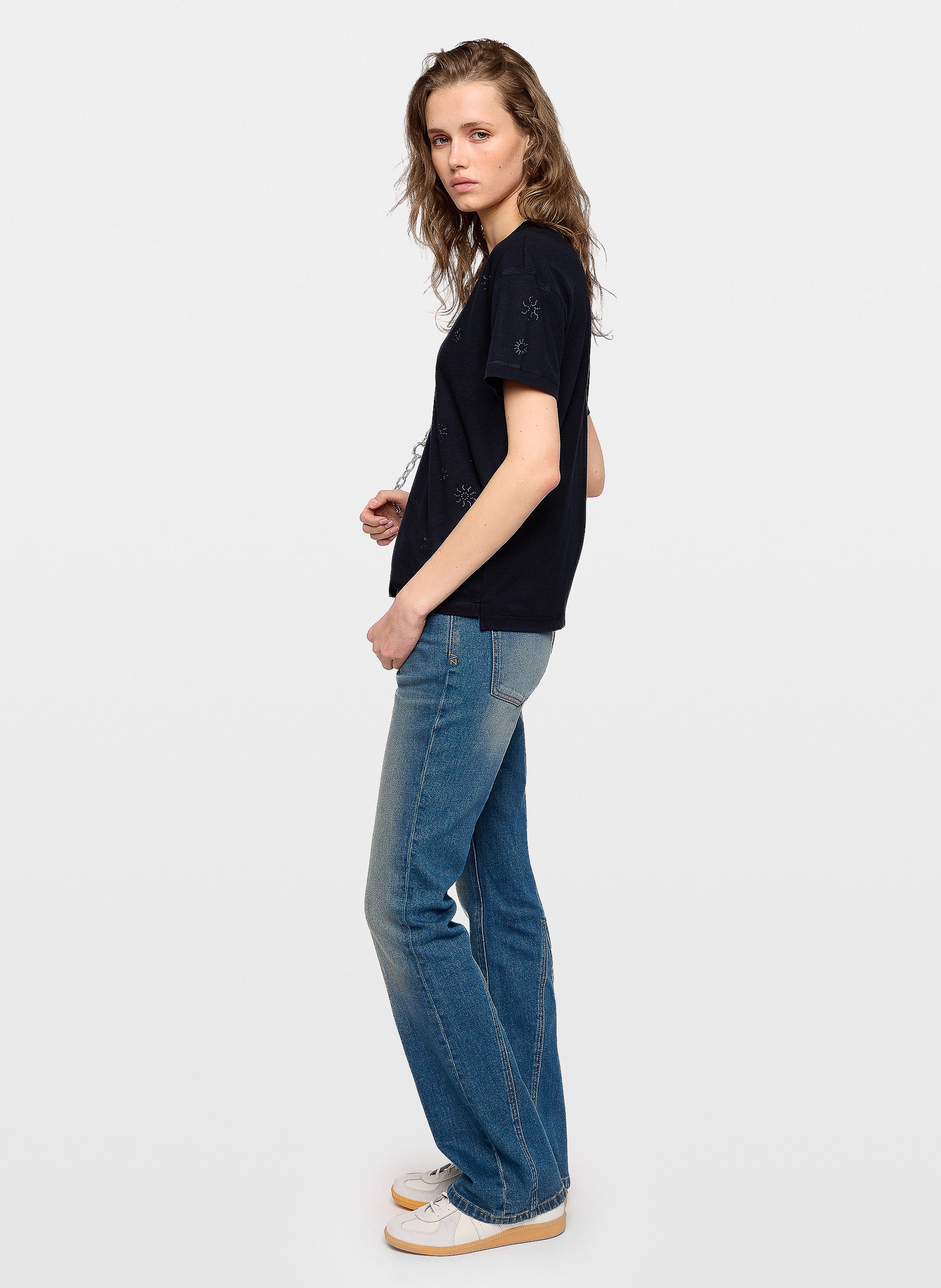 Tee-shirt col v marta ZADIG&VOLTAIRE Bleu