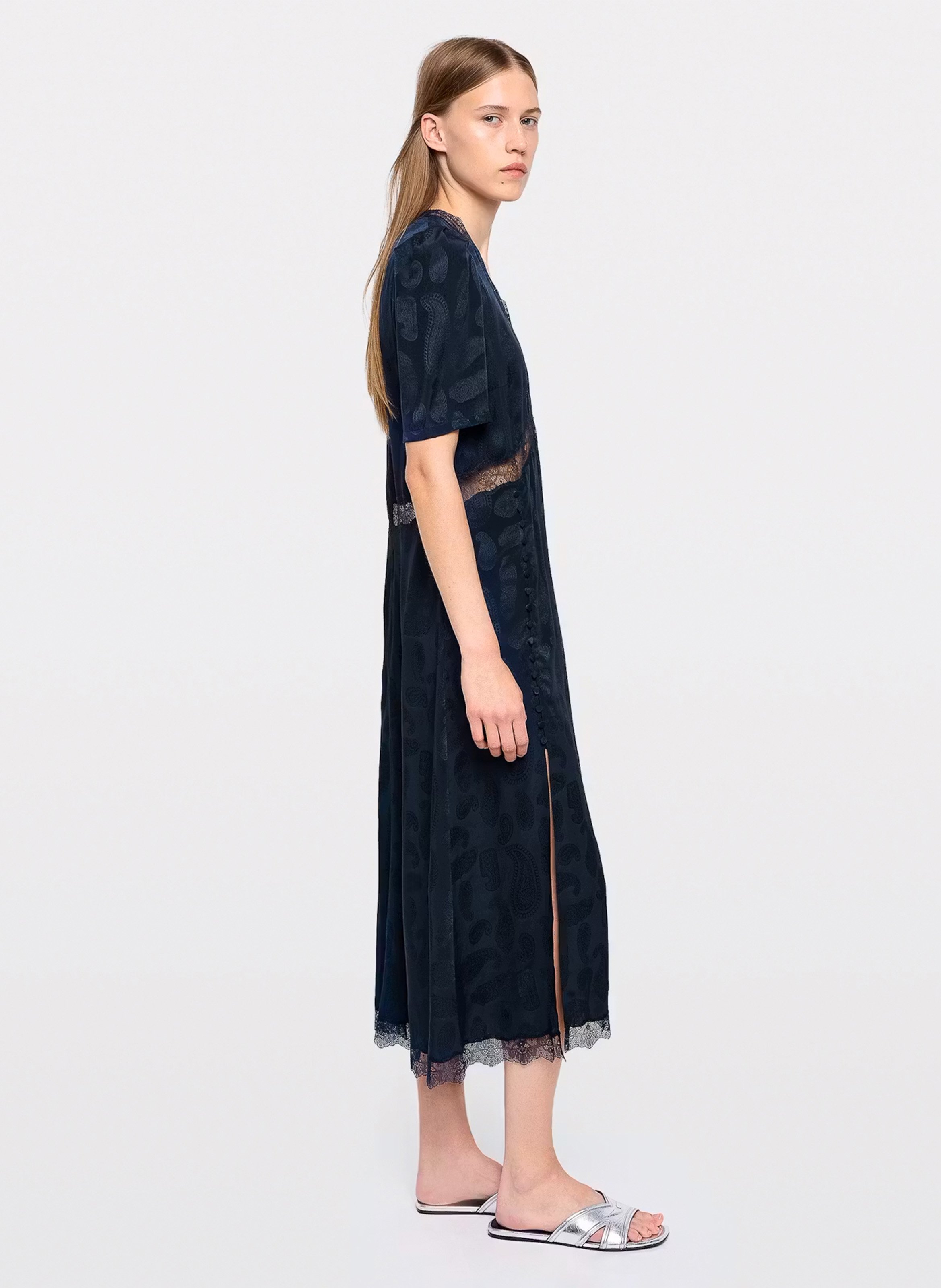 Robe midi en soie redox ZADIG&VOLTAIRE Bleu