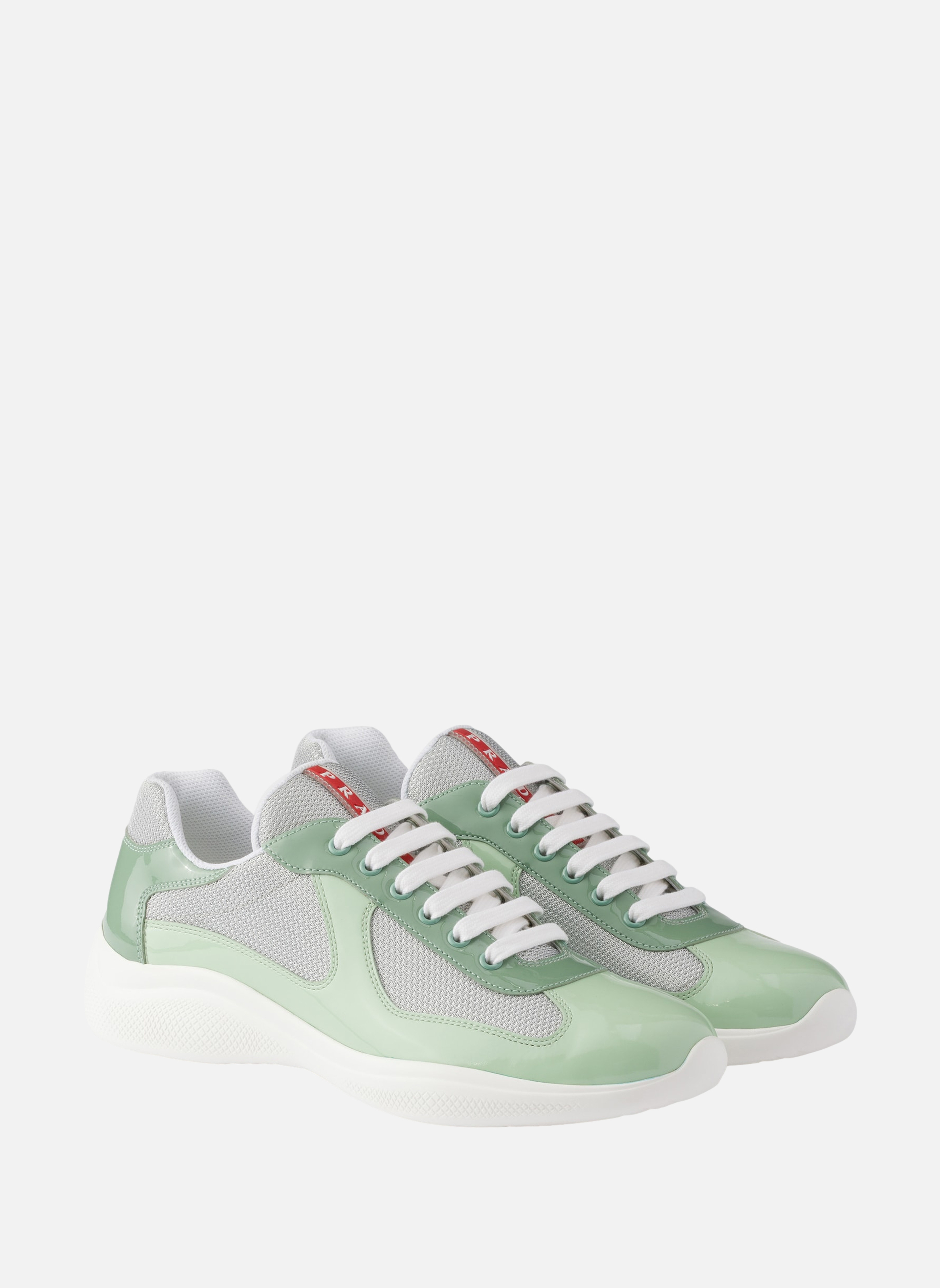 Sneakers prada america’s cup en cuir verni et tiss PRADA Vert