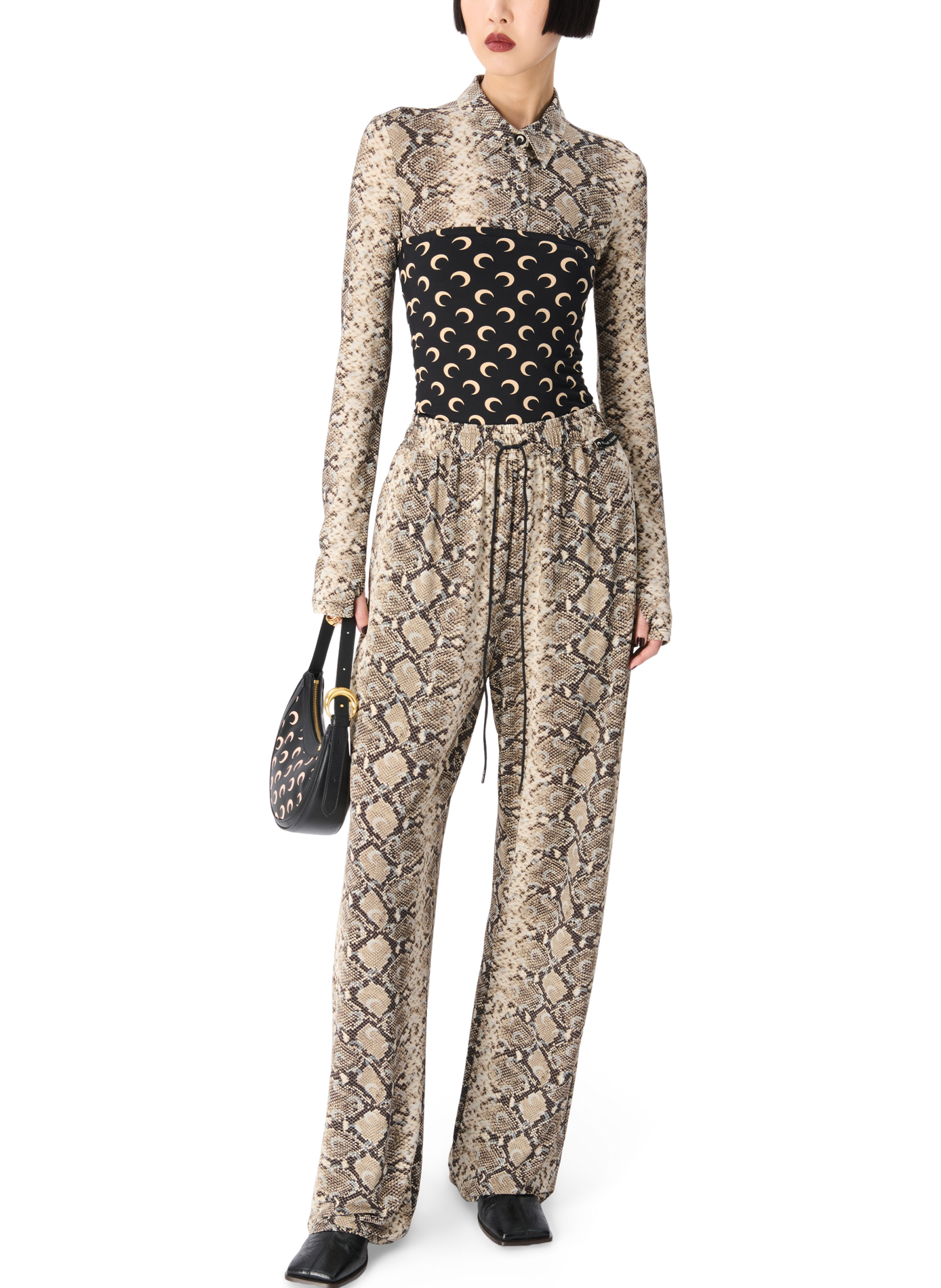 Top met maanprint in jersey | Zwart MARINE SERRE Dames