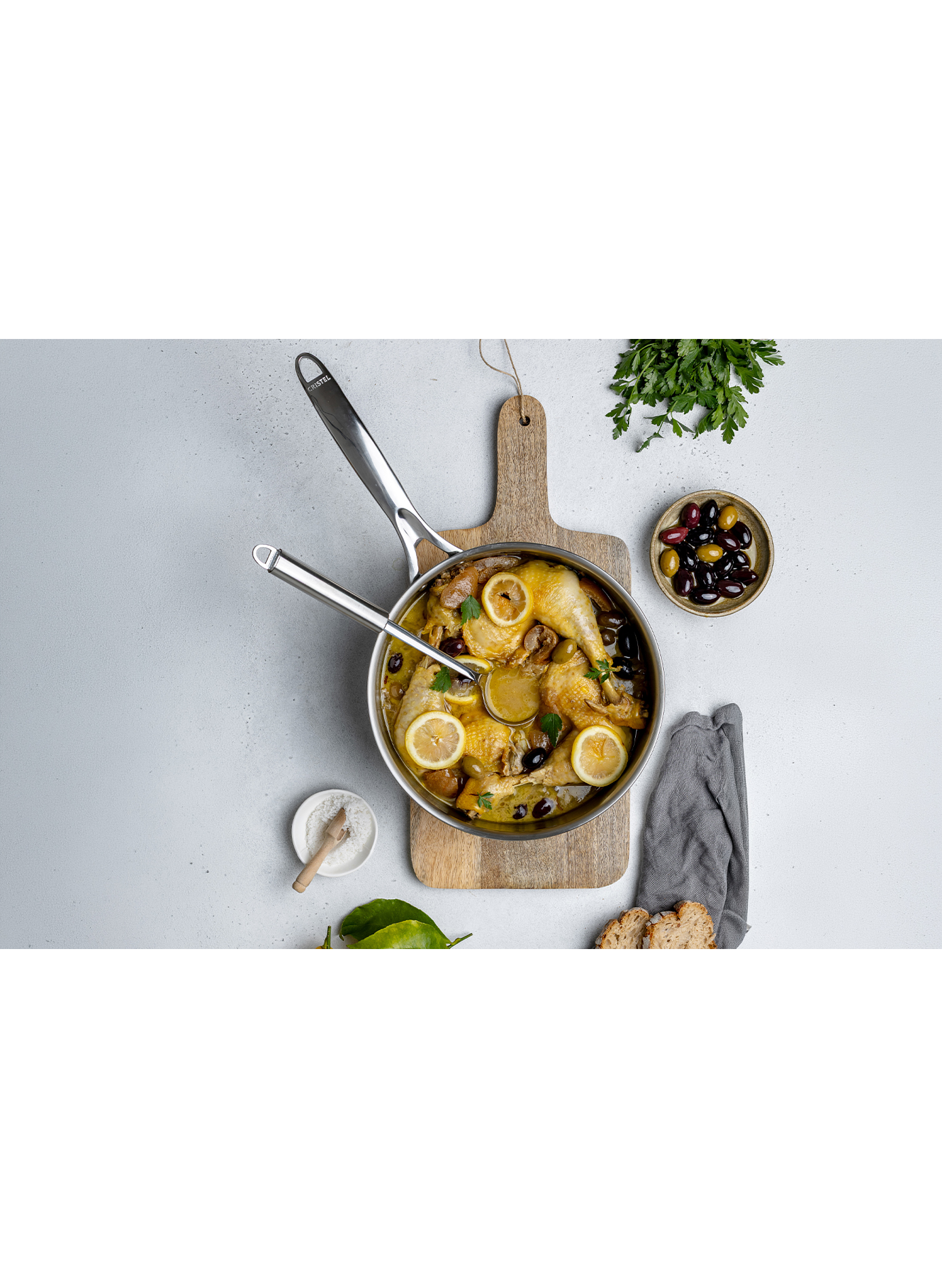 Sauteuse Ultraply Castel'Pro en inox CRISTEL Gris