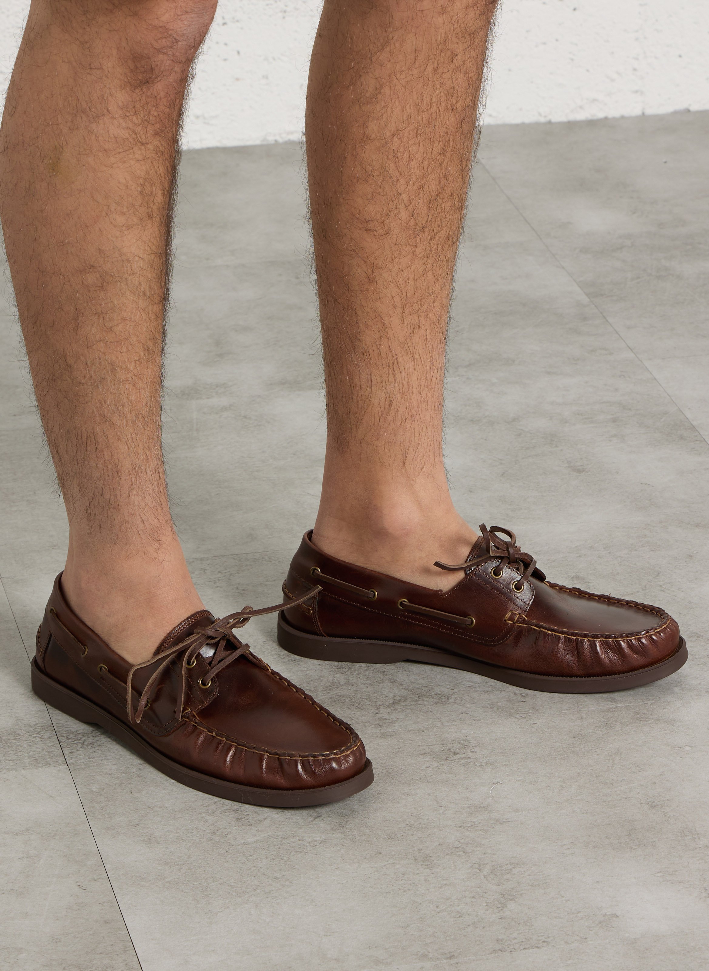 Lucca leather boat shoes BOBBIES Brown