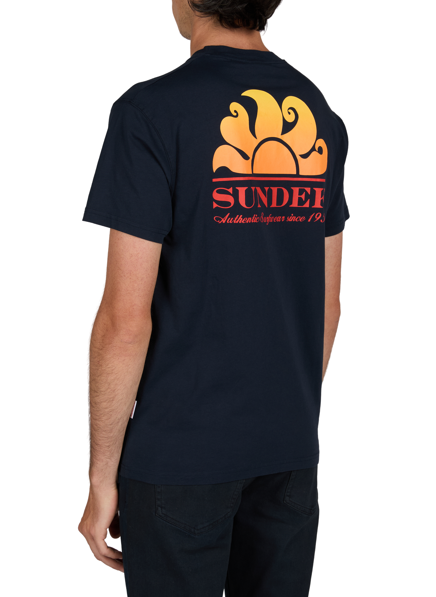 Round neck printed t-shirt SUNDEK Blue