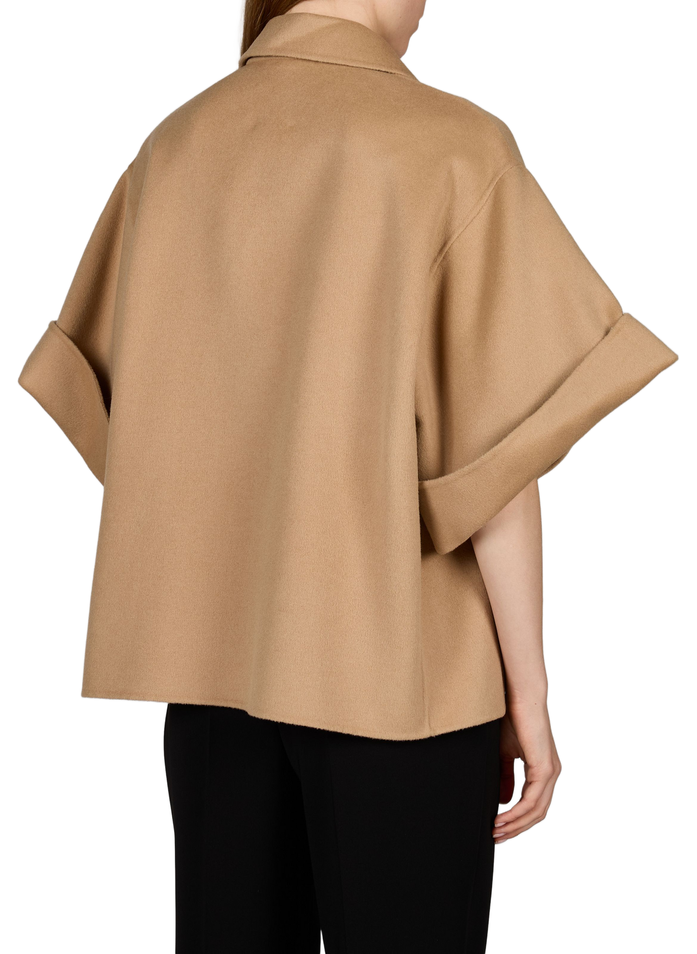 Textured coat with wide sleeves in wool MAX MARA WEEK END Brown