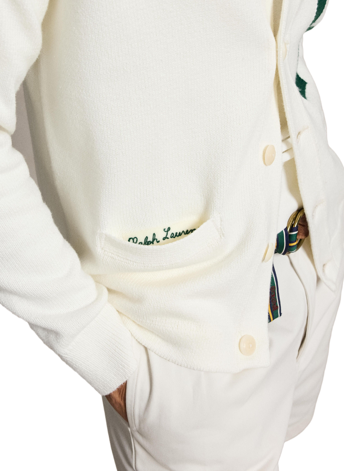Cotton knit logo cardigan POLO RALPH LAUREN Beige