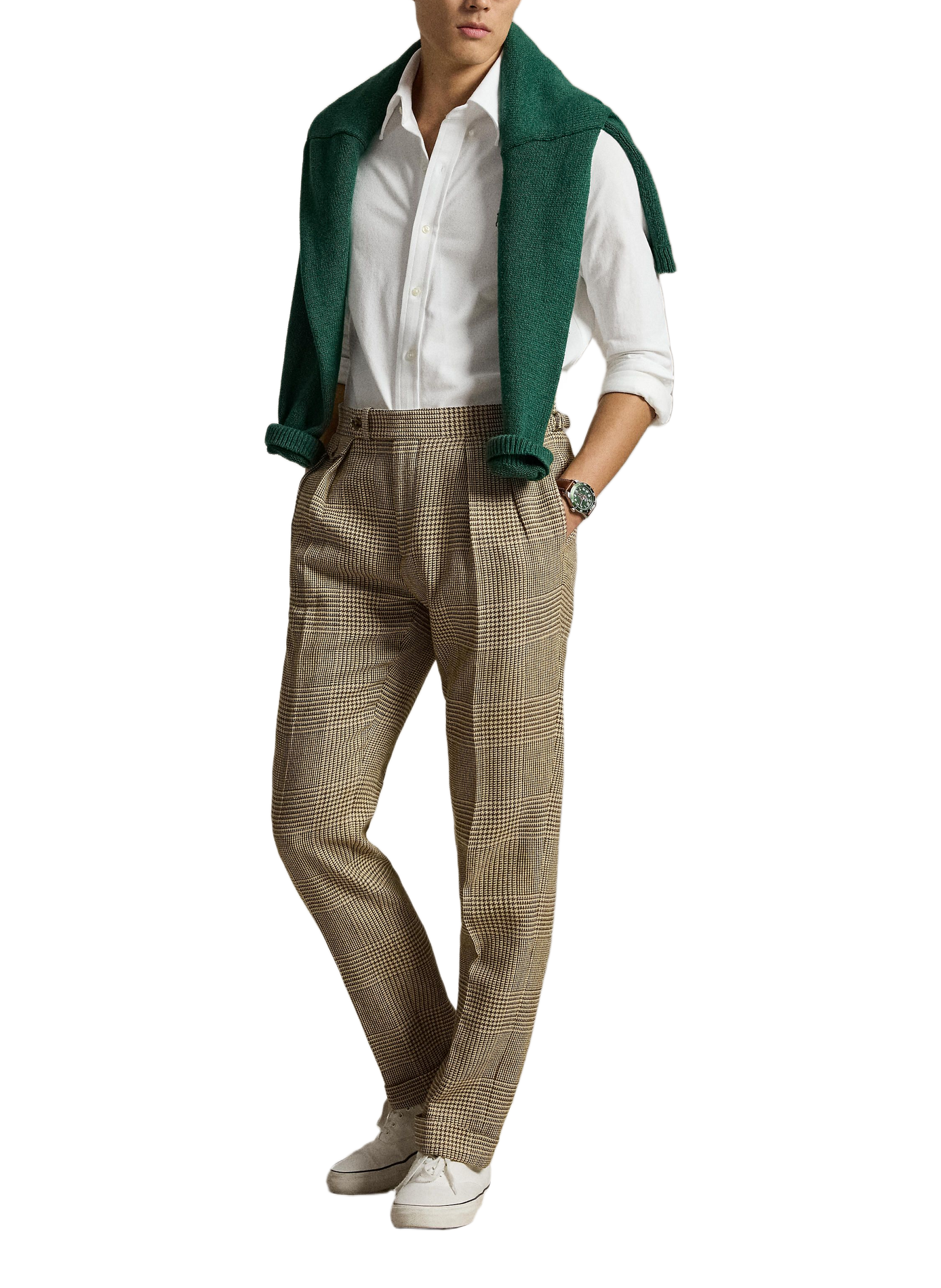 Slim shirt with embroidered logo in cotton POLO RALPH LAUREN White