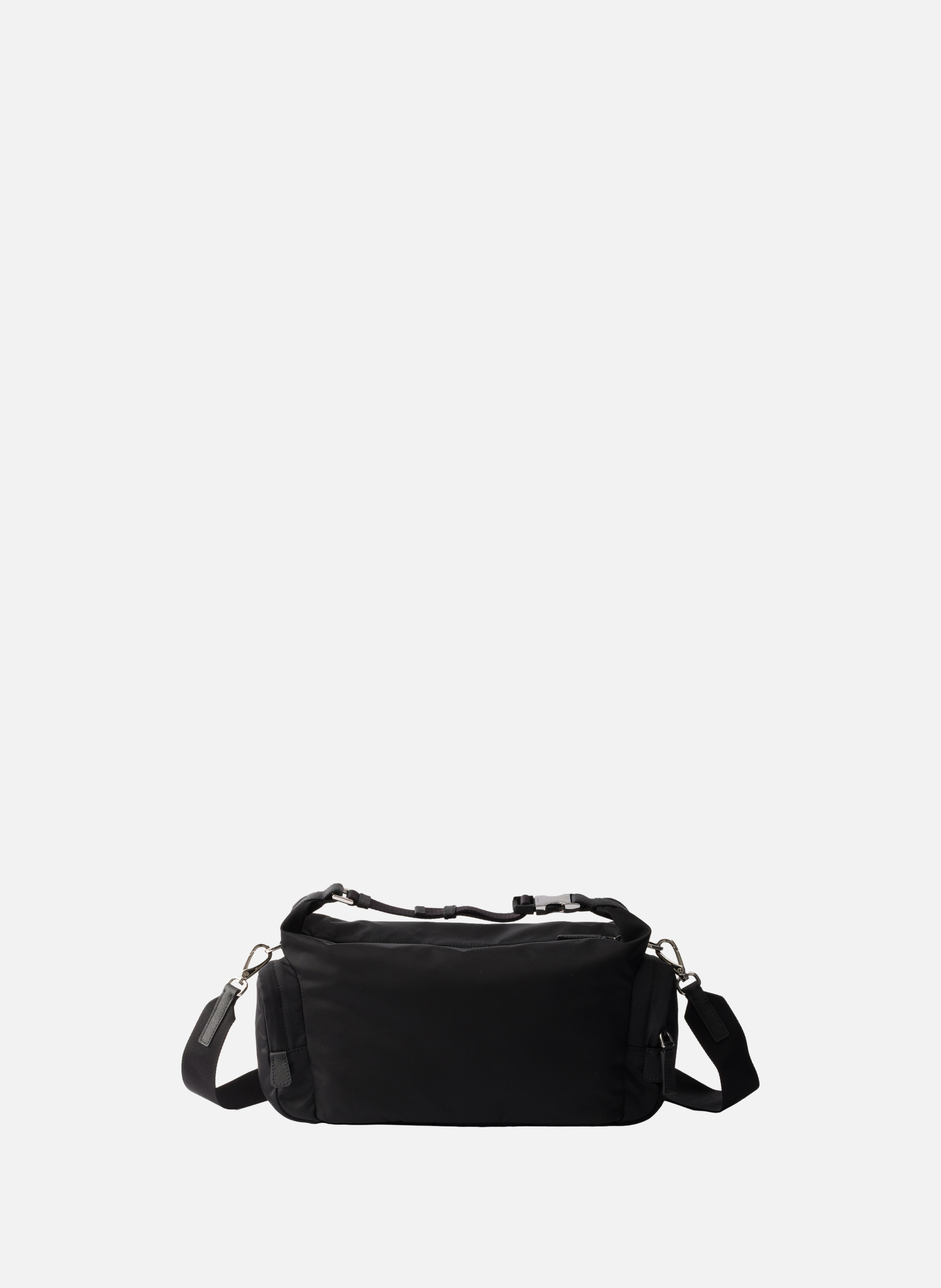 Sac porté épaule en re-nylon et cuir saffiano PRADA Noir