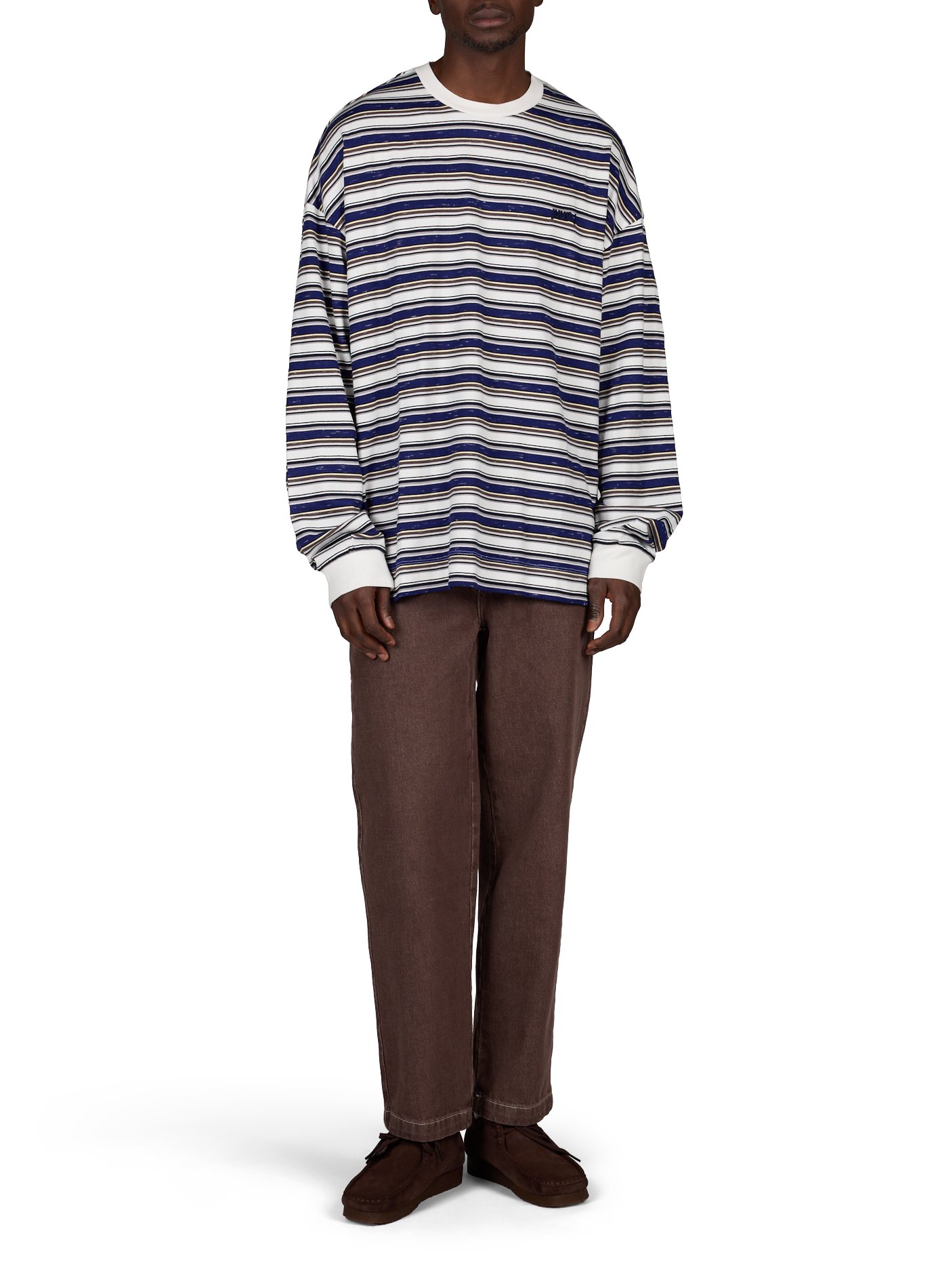 Straight striped cotton T-shirt JUUN.J Blue