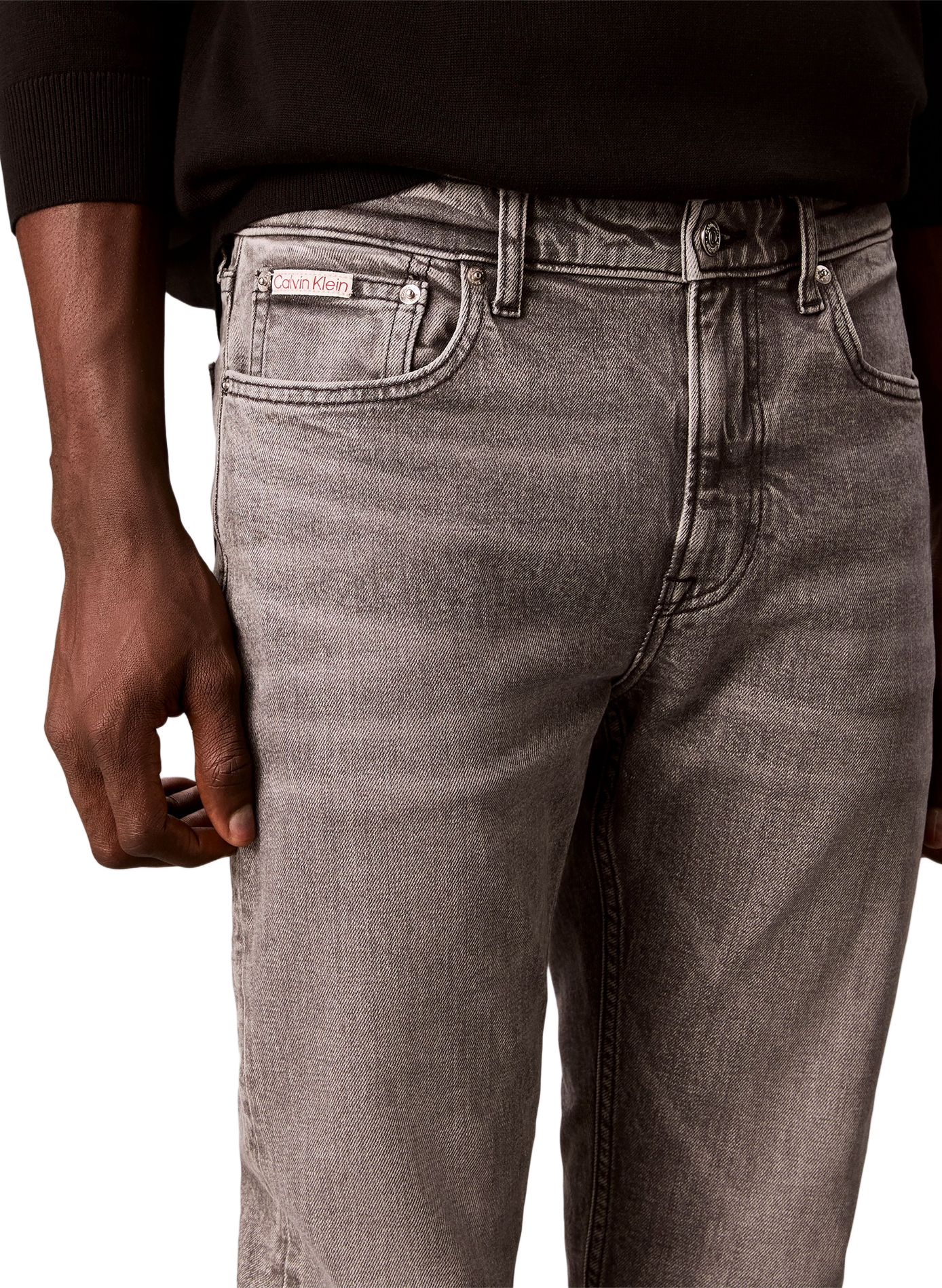 Jean skinny en coton mélangé CALVIN KLEIN Gris