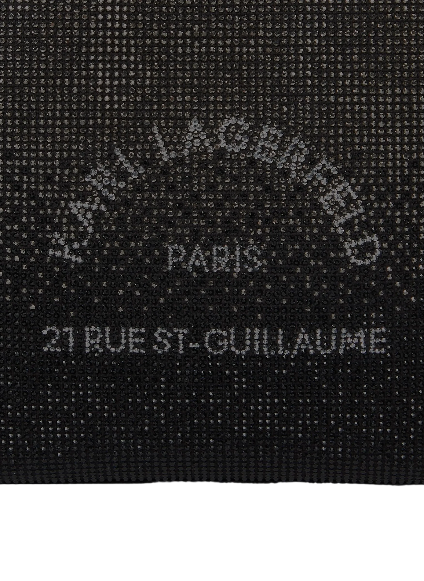 Mini tote bag Rue St-Guillaume in mixed cotton with rhinestones KARL LAGERFELD Grey