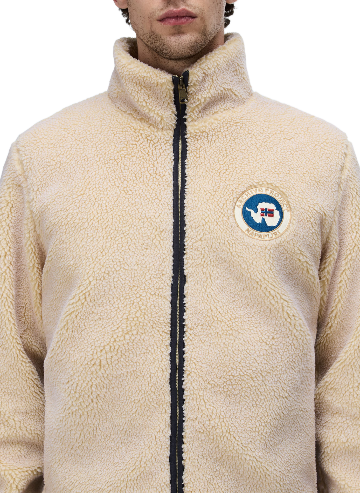 Polaire droite col montant en sherpa NAPAPIJRI Beige
