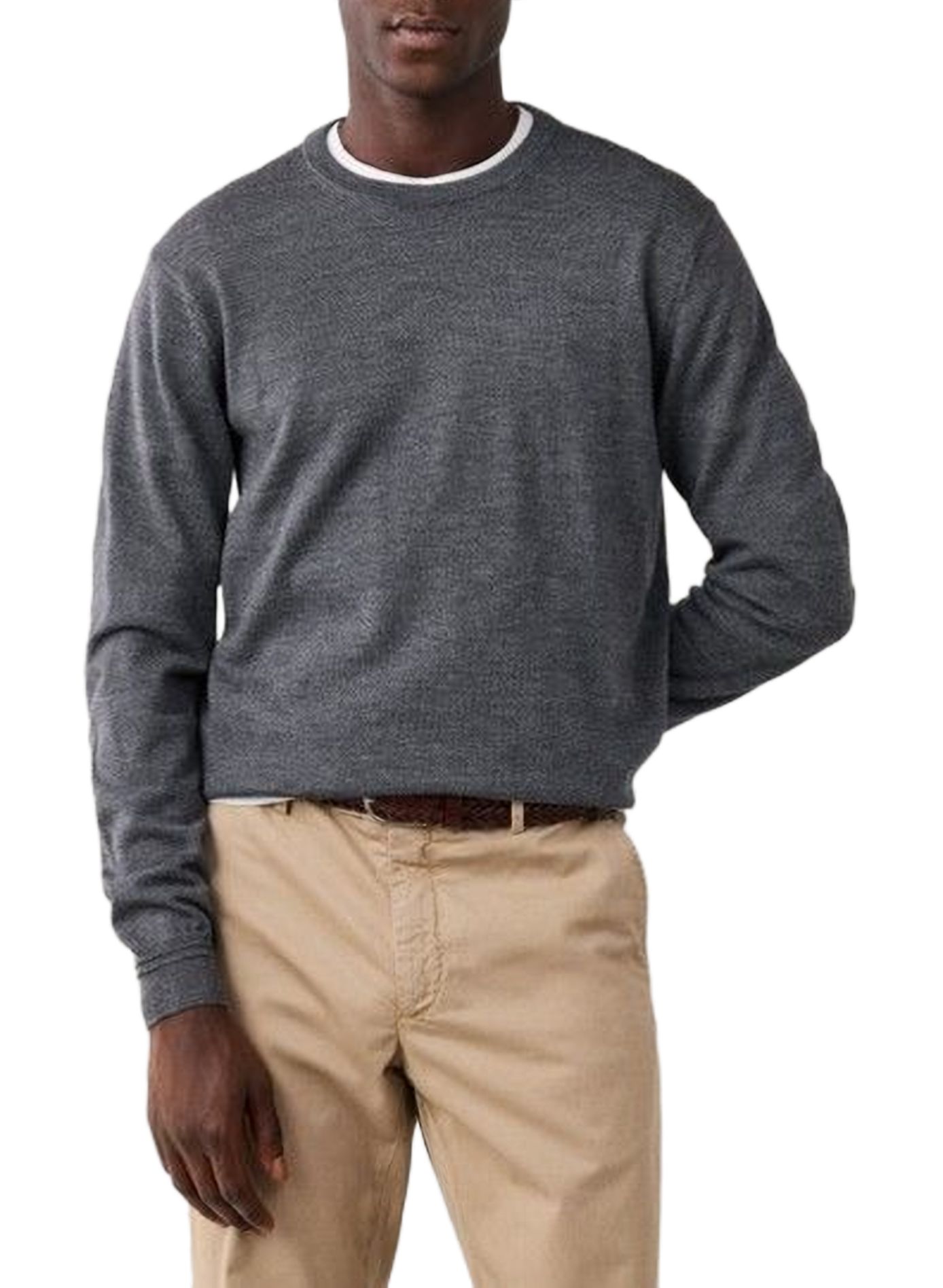 Round neck wool straight sweater FACONNABLE Grey
