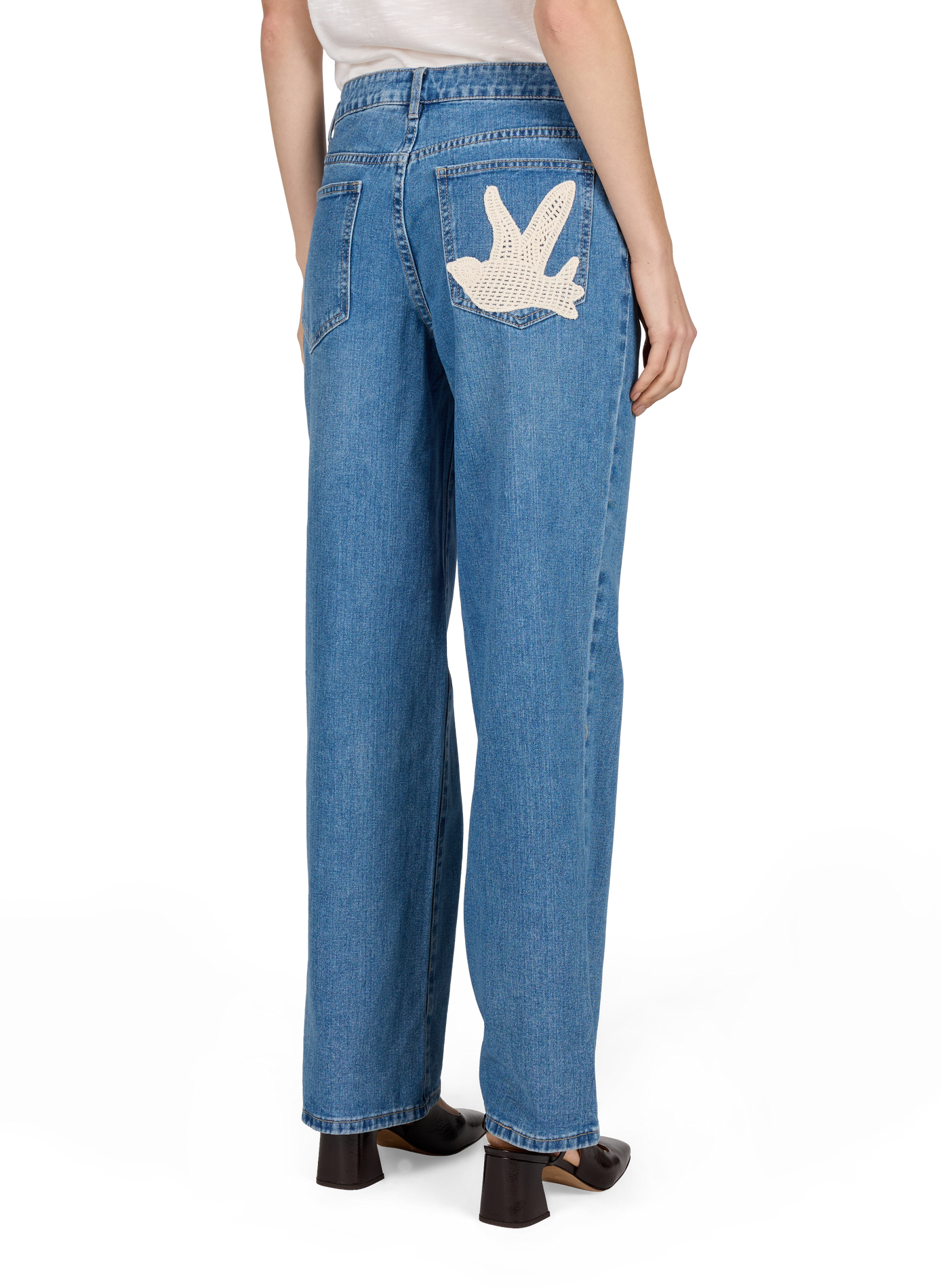 Straight leg cotton denim jeans VILA Blue