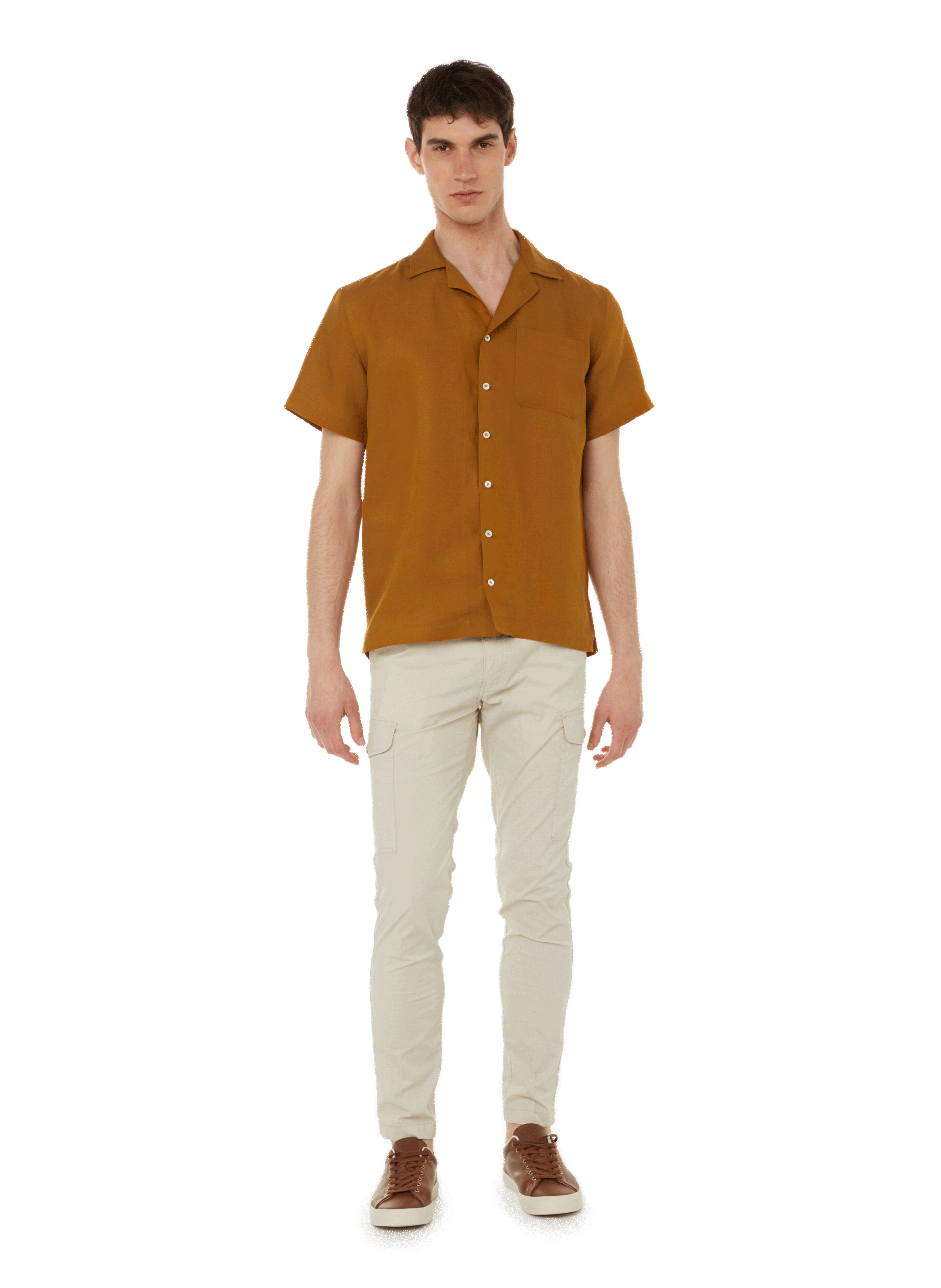 Barac linen and lyocell shirt EDITIONS 102 Brown