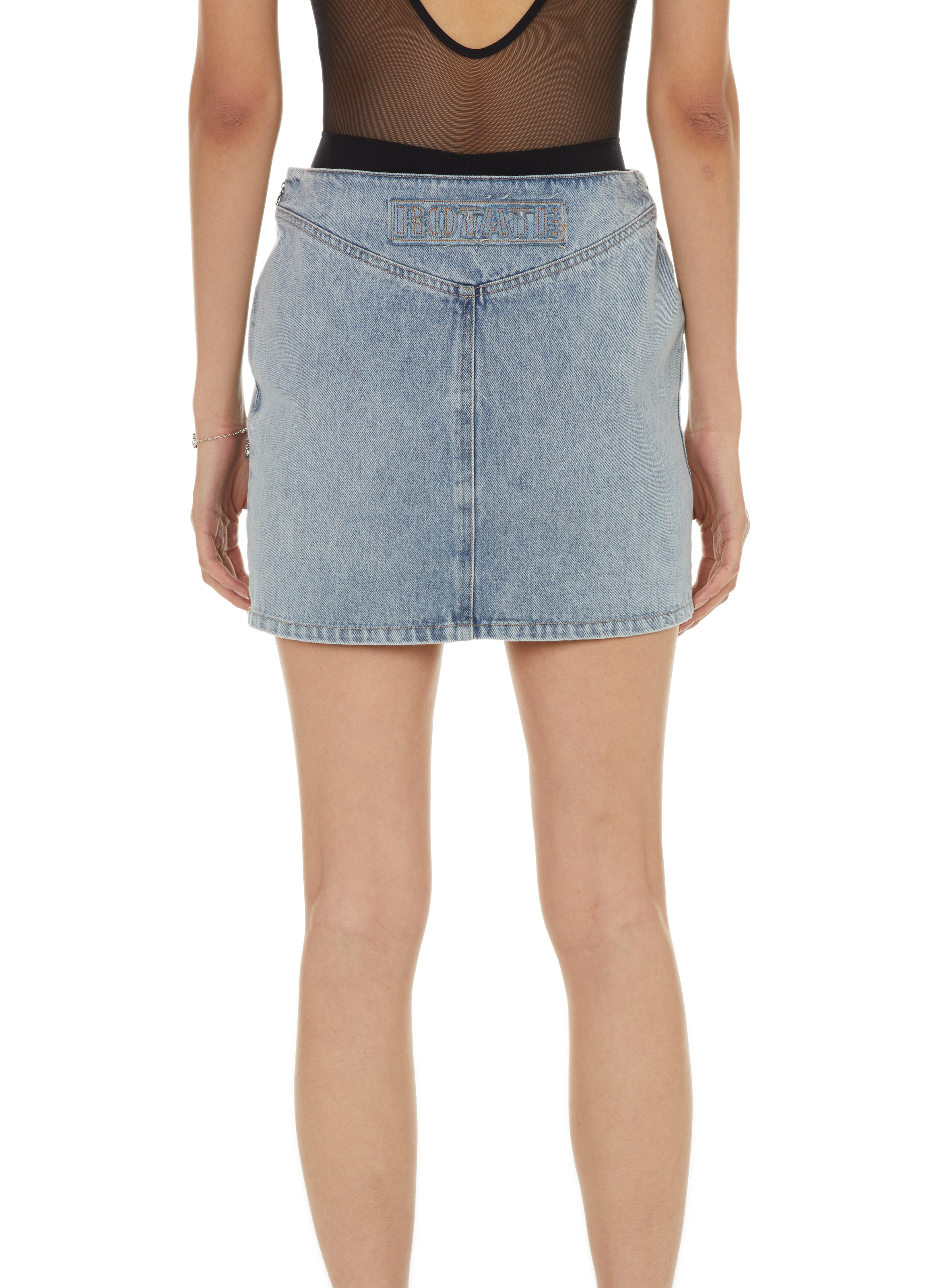 Denim mini skirt ROTATE Blue