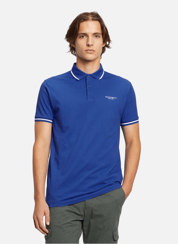 Cotton-blend polo shirt Blue by HACKETT HACKETT Cotton-blend polo shirt Blue