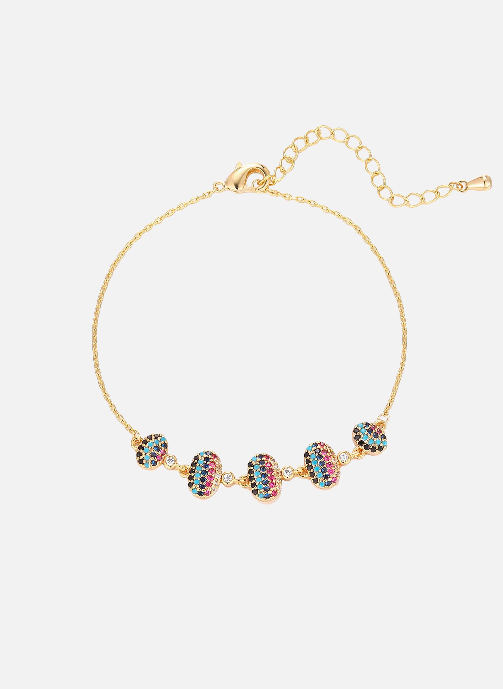 Bracelet chaîne avec perles et zircons effet diamants beeps HIPANEMA Doré