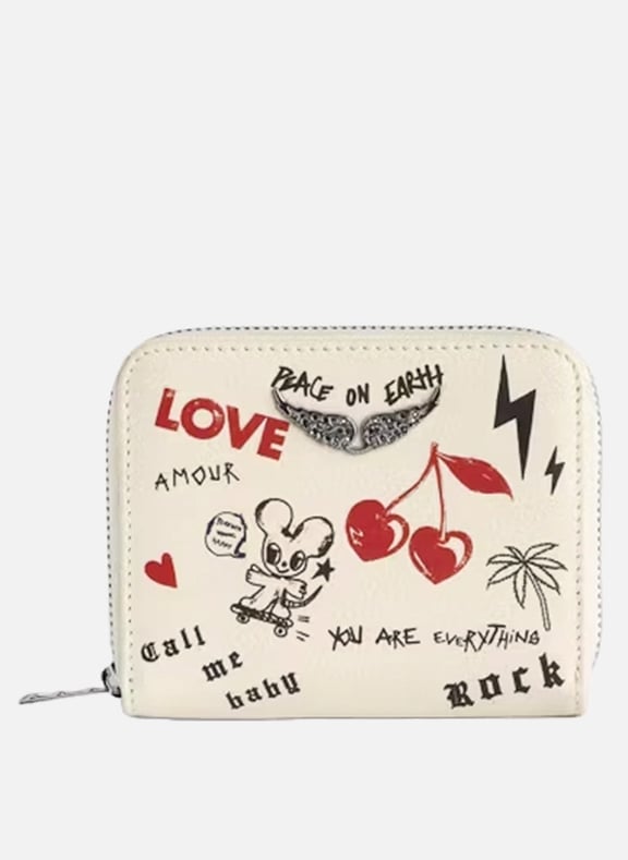 Porte monnaie en cuir mini zv Blanc by ZADIG&VOLTAIRE ZADIG&VOLTAIRE Porte monnaie en cuir mini zv Blanc