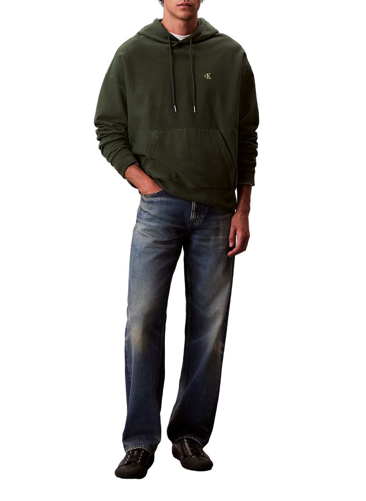 Hoodie en coton mélangé CALVIN KLEIN Vert