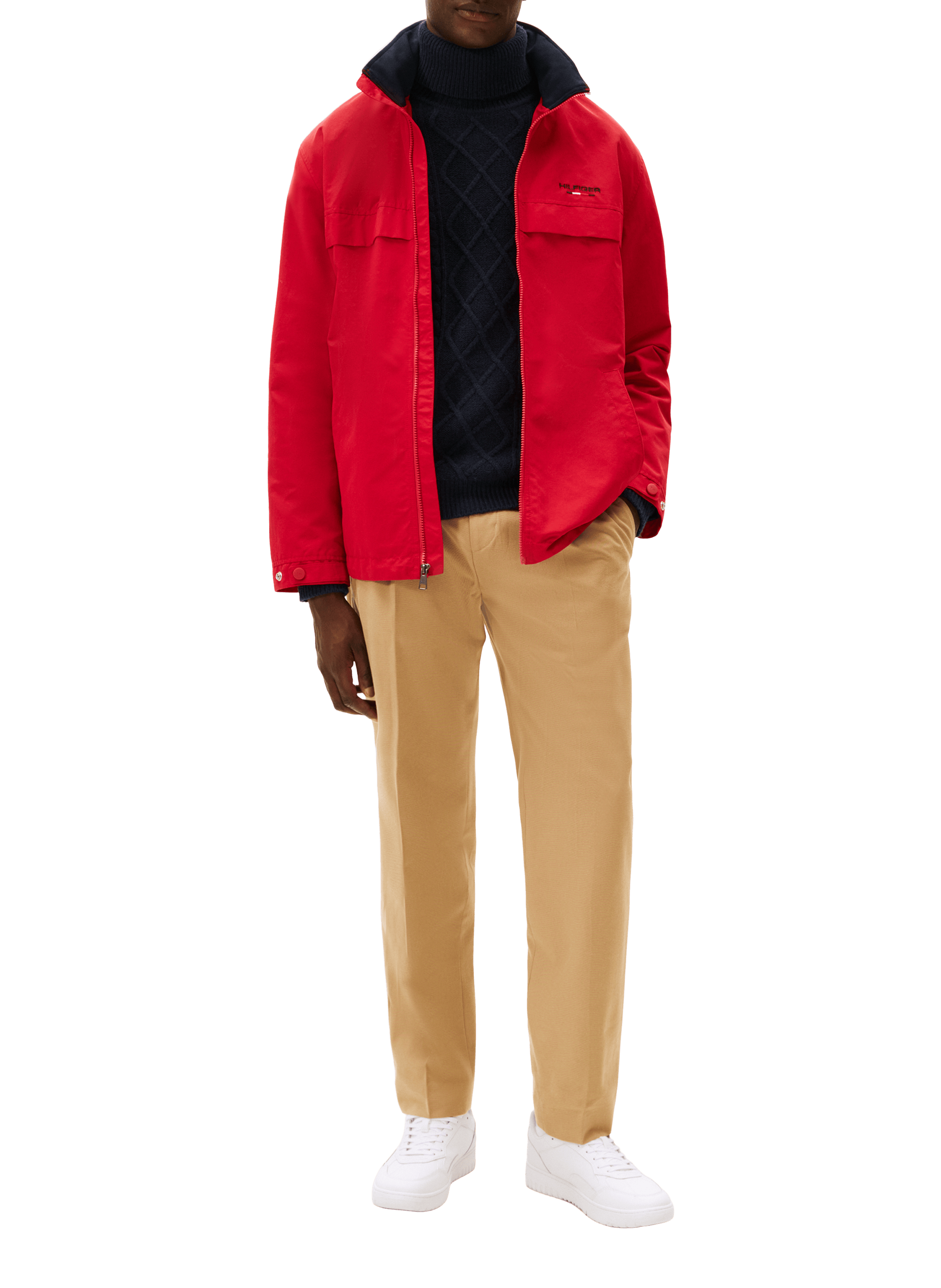 Grooved leather basketball shoes TOMMY HILFIGER White