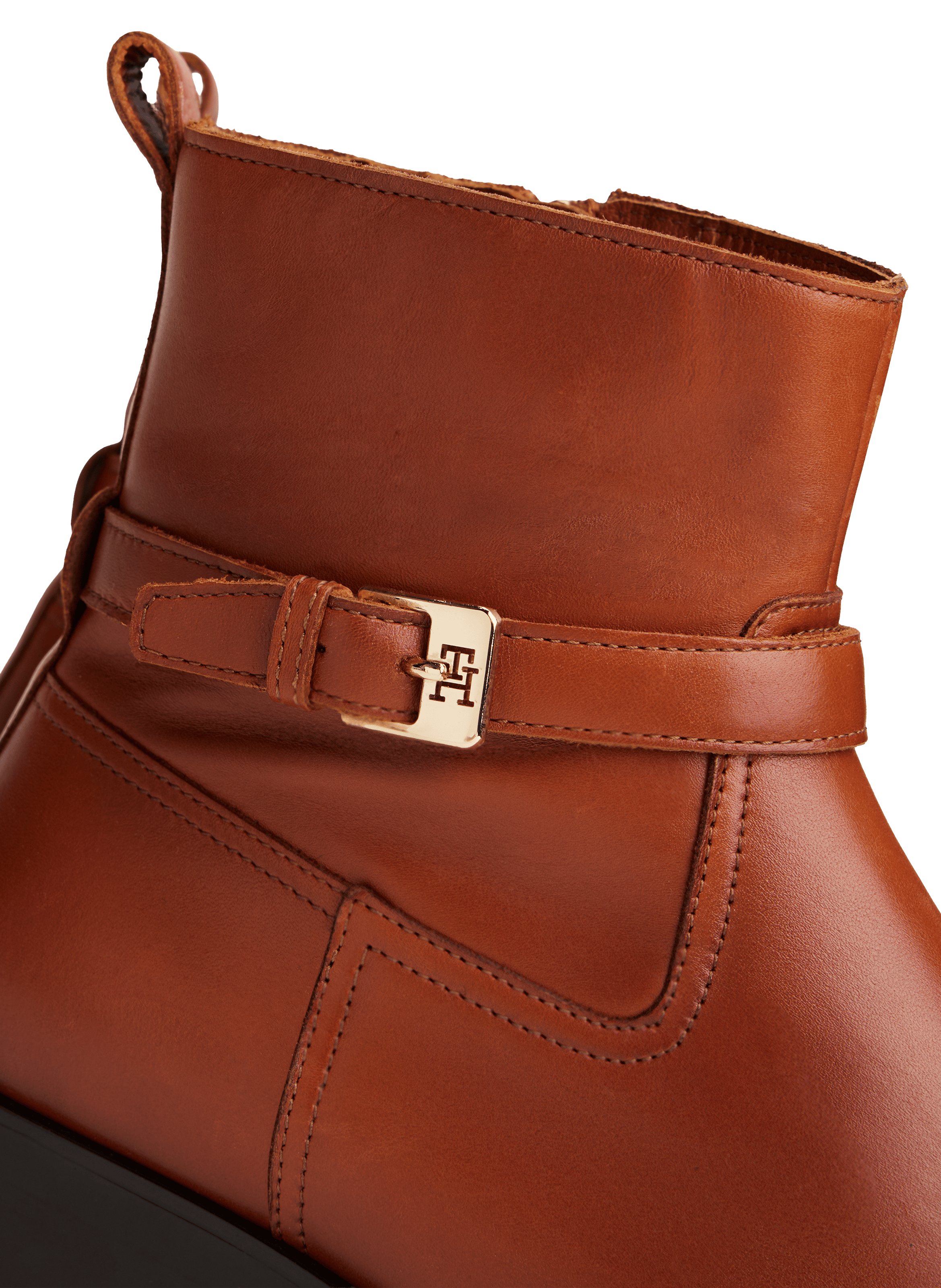 Leather riding boots with buckle TOMMY HILFIGER Brown