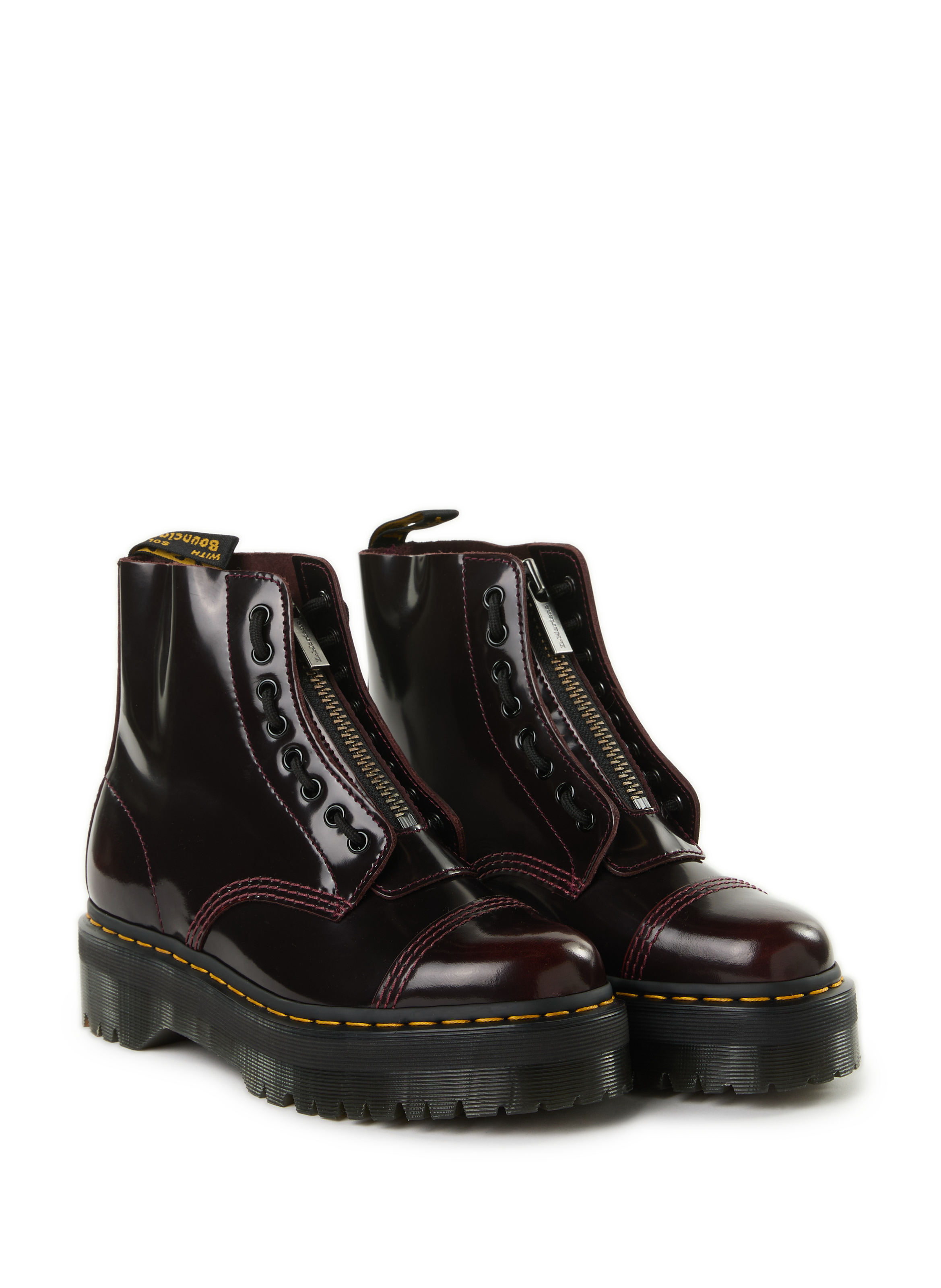 Leather wedge ankle boots DR. MARTENS Red