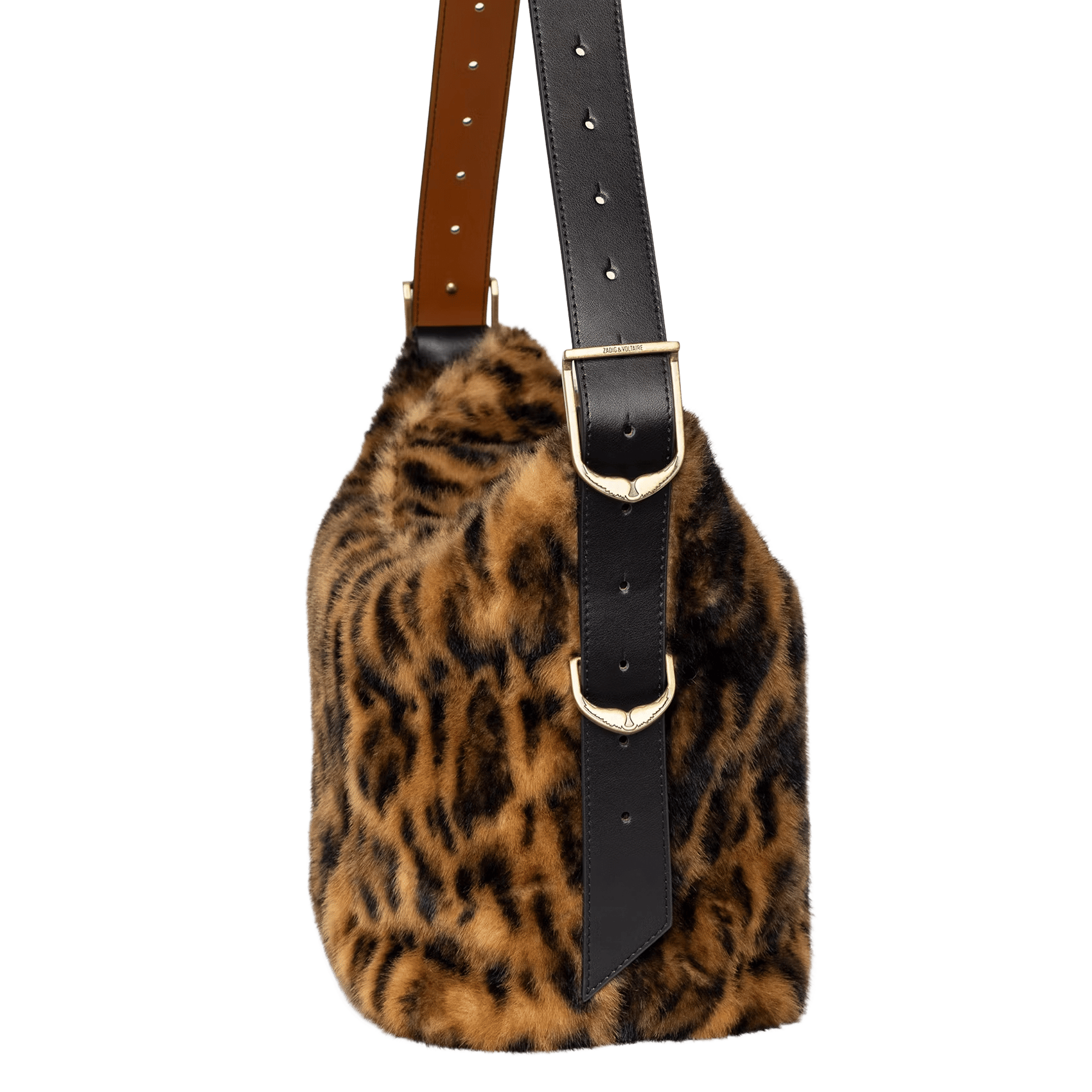 Sac bandoulière léopard jane ZADIG&VOLTAIRE Marron
