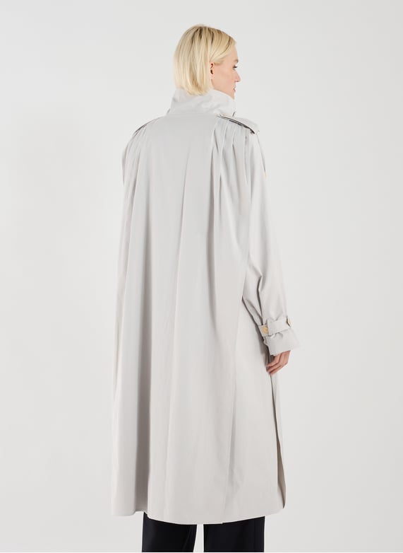 Long waterproof coat in blended cotton | Grey by VIKTORIA CHAN Long waterproof coat in blended cotton Grey