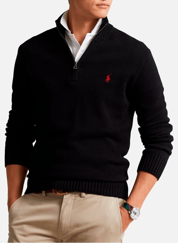 Pull à col zippé Noir by POLO RALPH LAUREN POLO RALPH LAUREN Pull à col zippé Noir