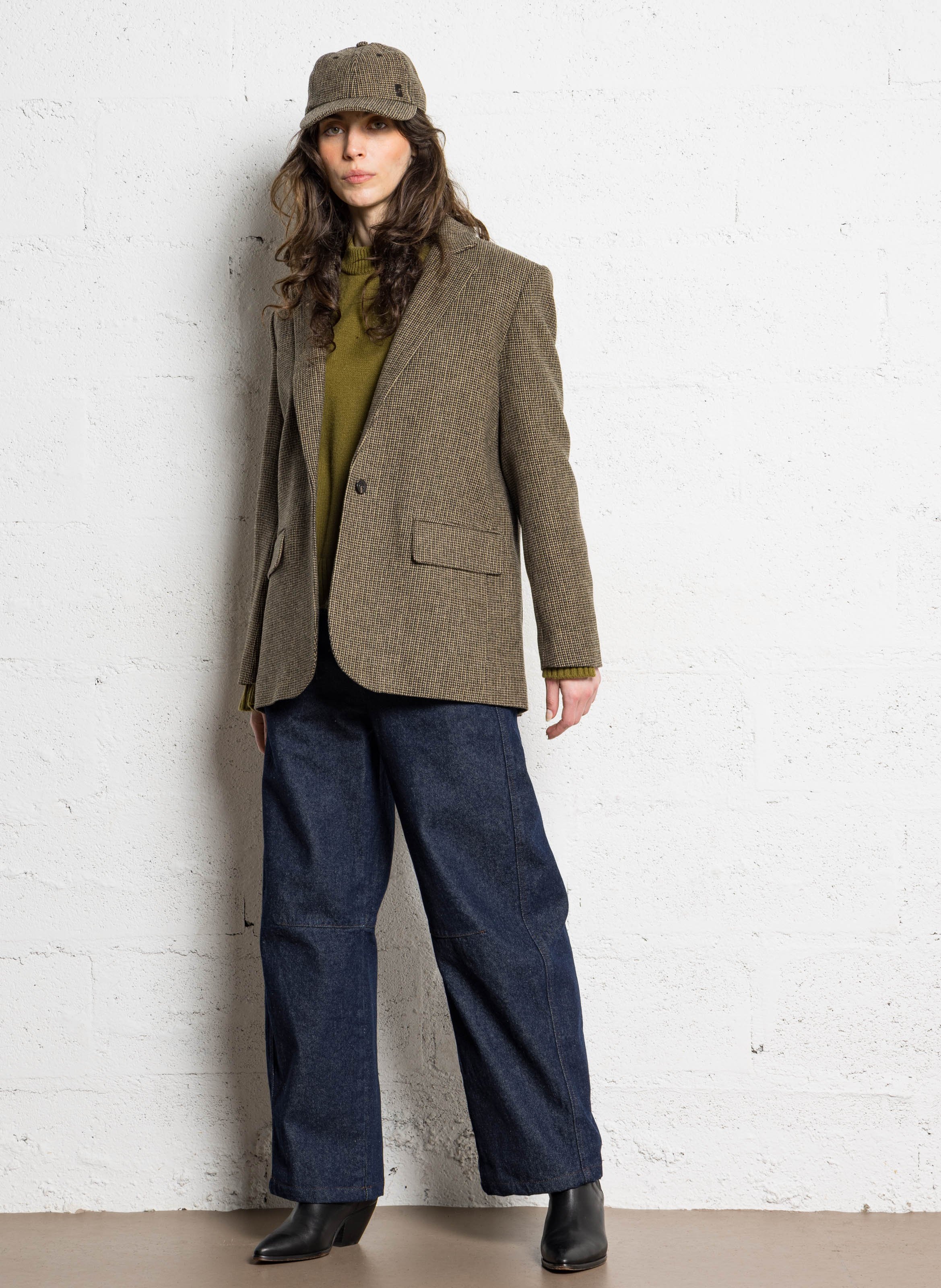 Veste de tailleur droite en laine sevres SOEUR Marron